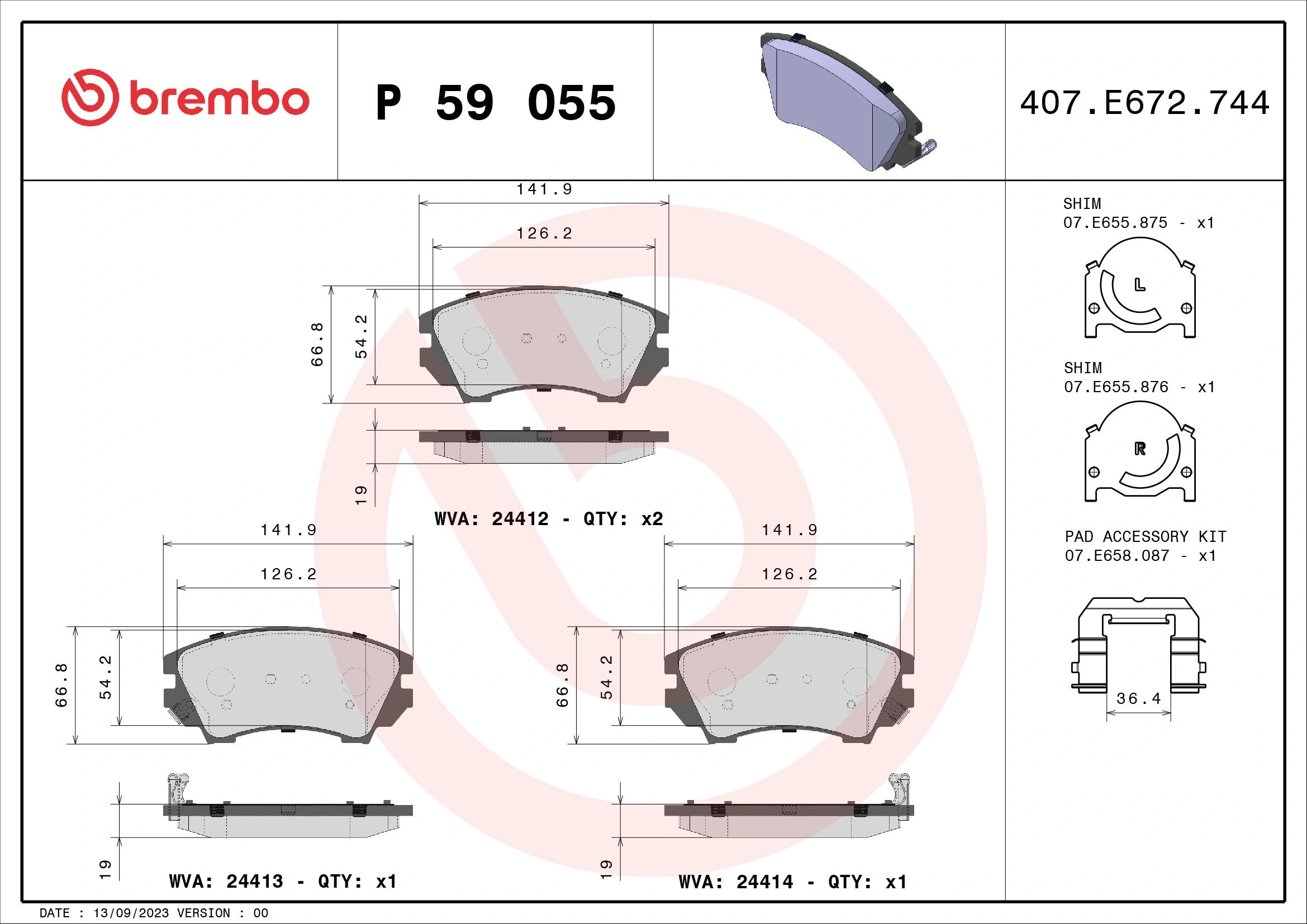 Brake Pad Set, disc brake