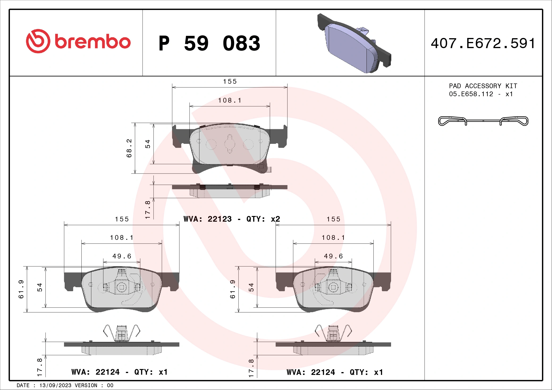 Brake Pad Set, disc brake