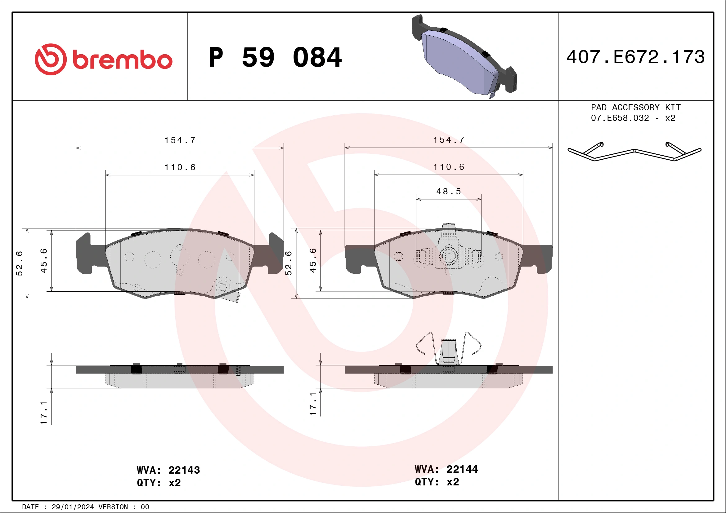 Brake Pad Set, disc brake