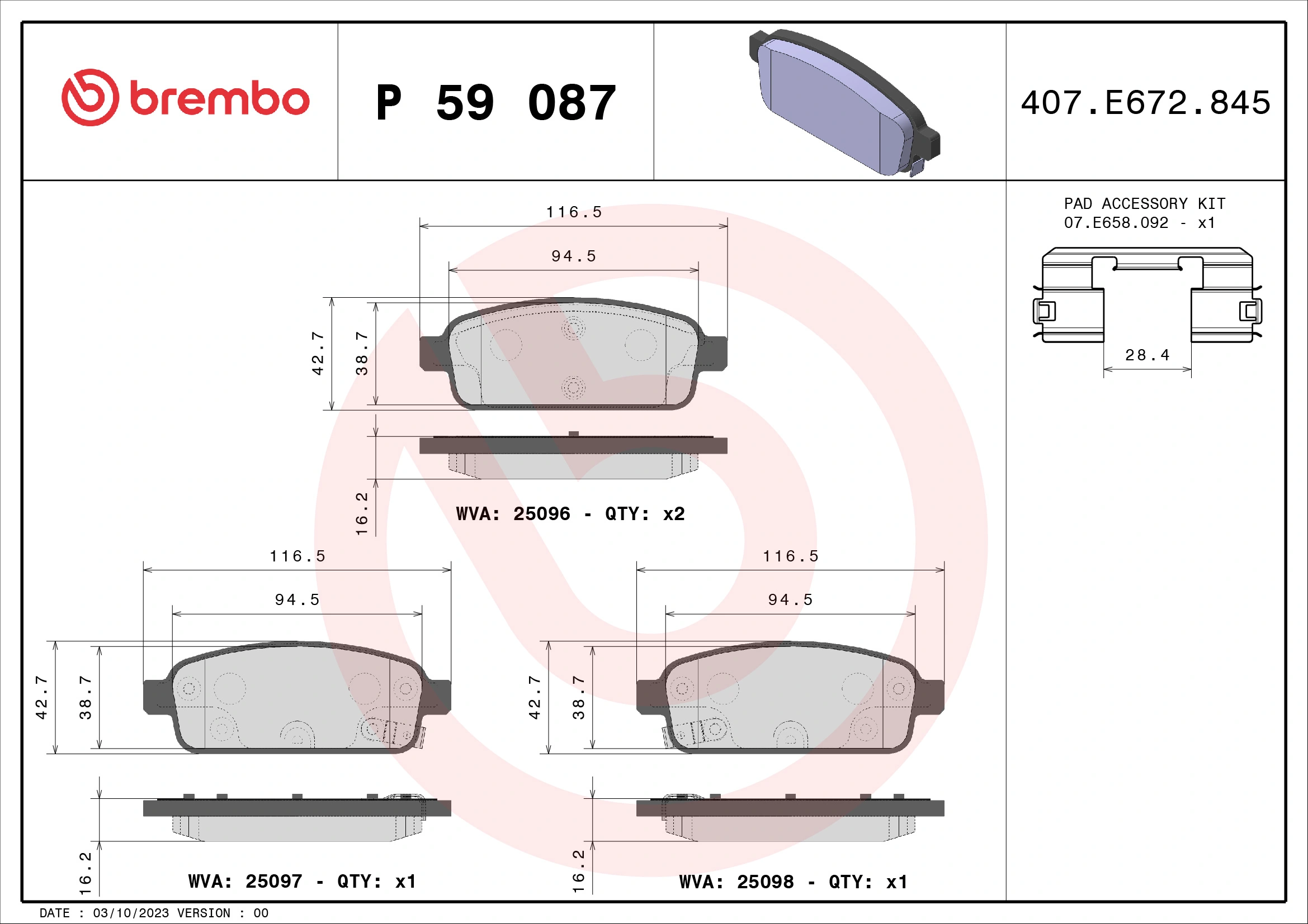 Brake Pad Set, disc brake