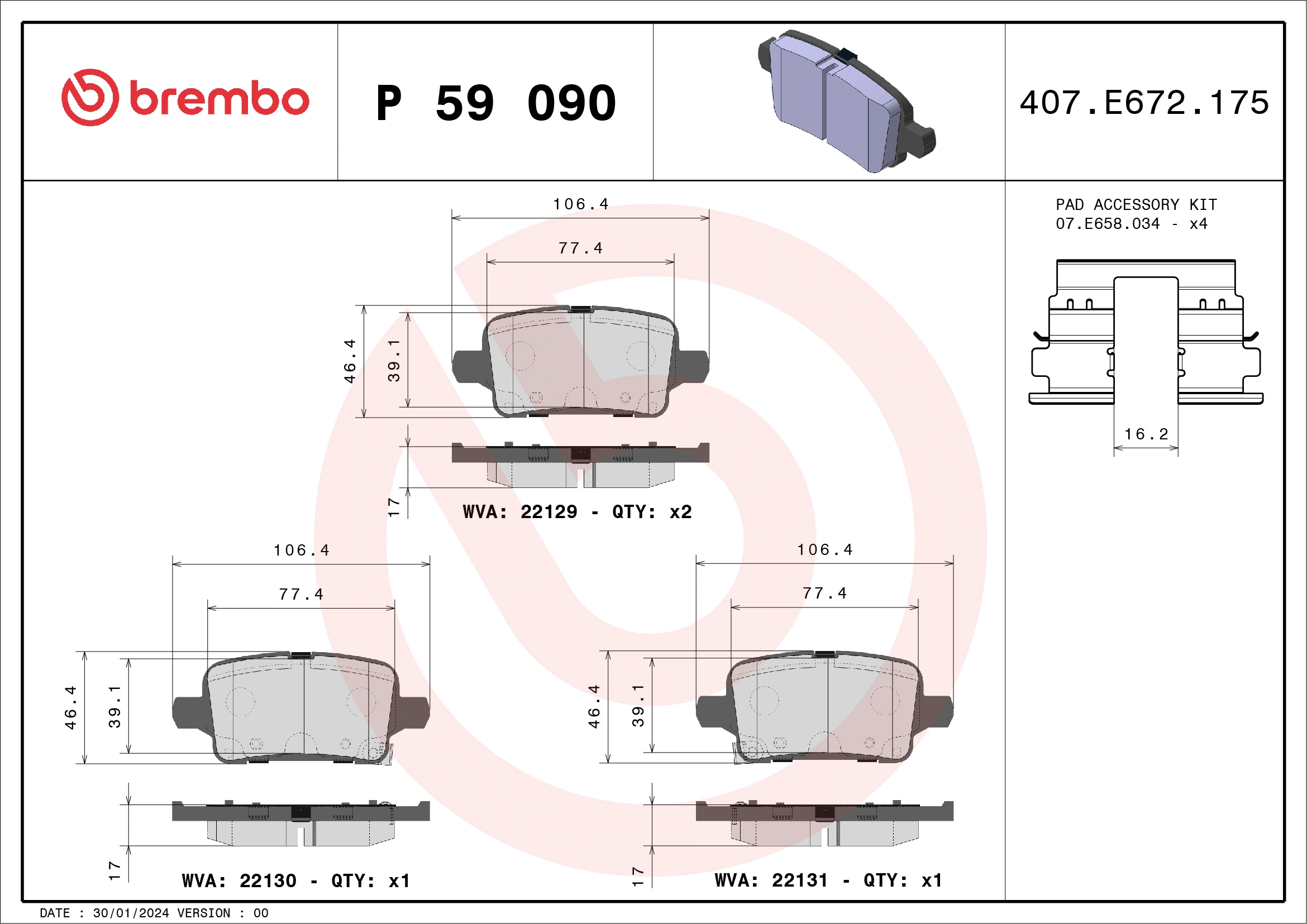 Brake Pad Set, disc brake