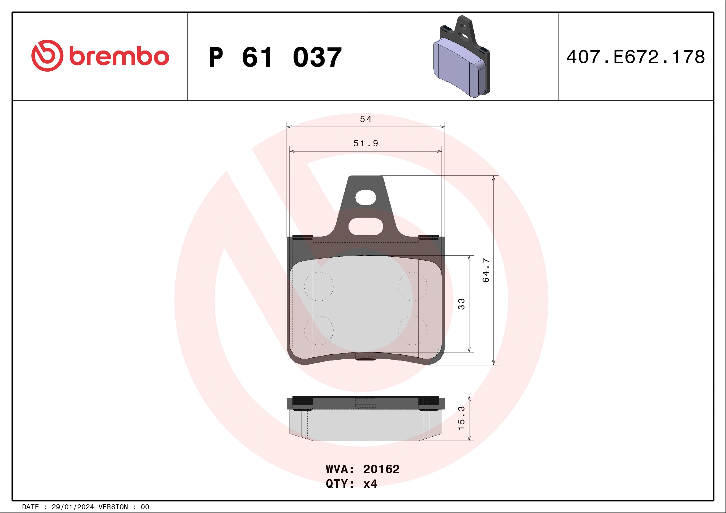 Brake Pad Set, disc brake