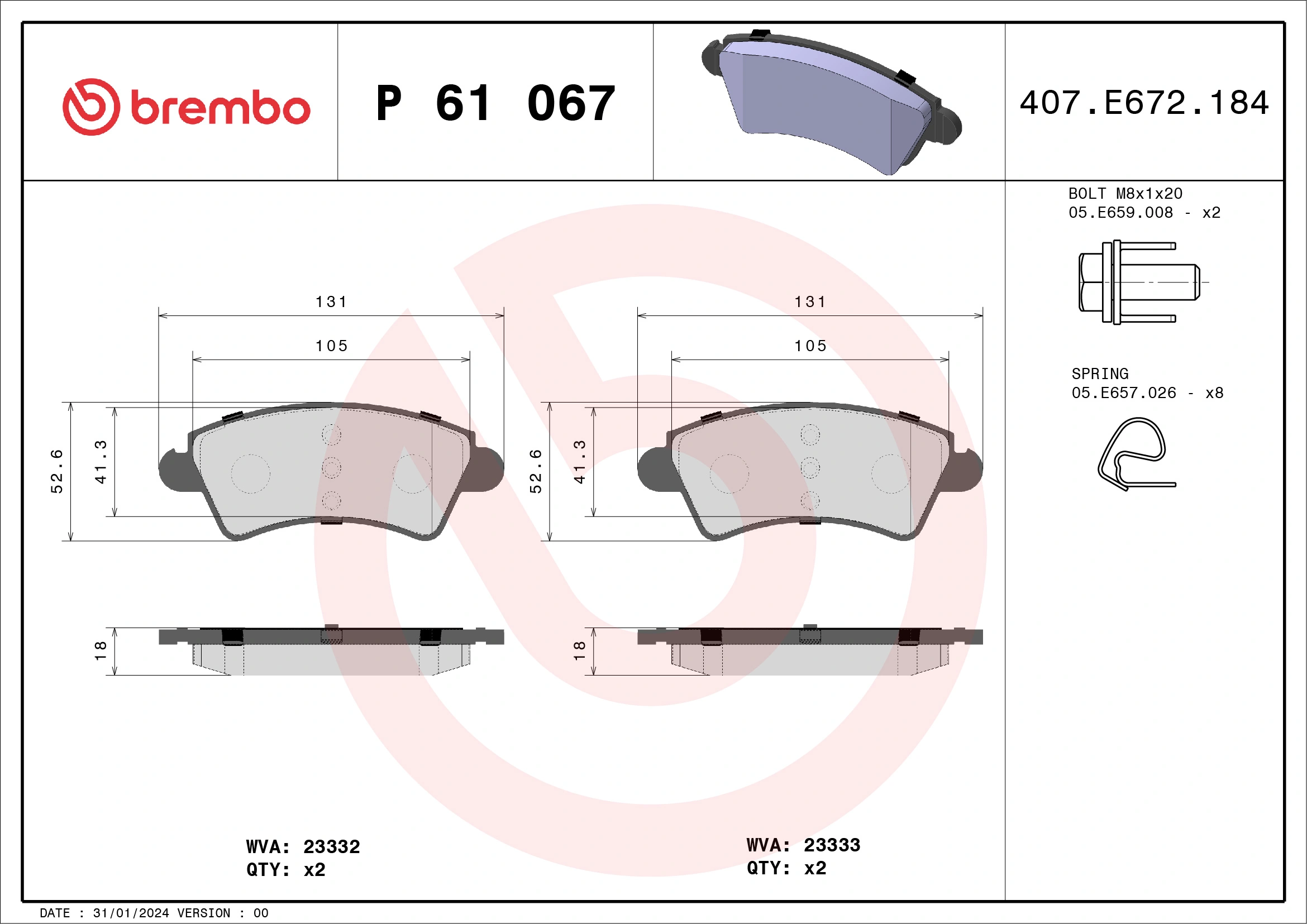 Brake Pad Set, disc brake
