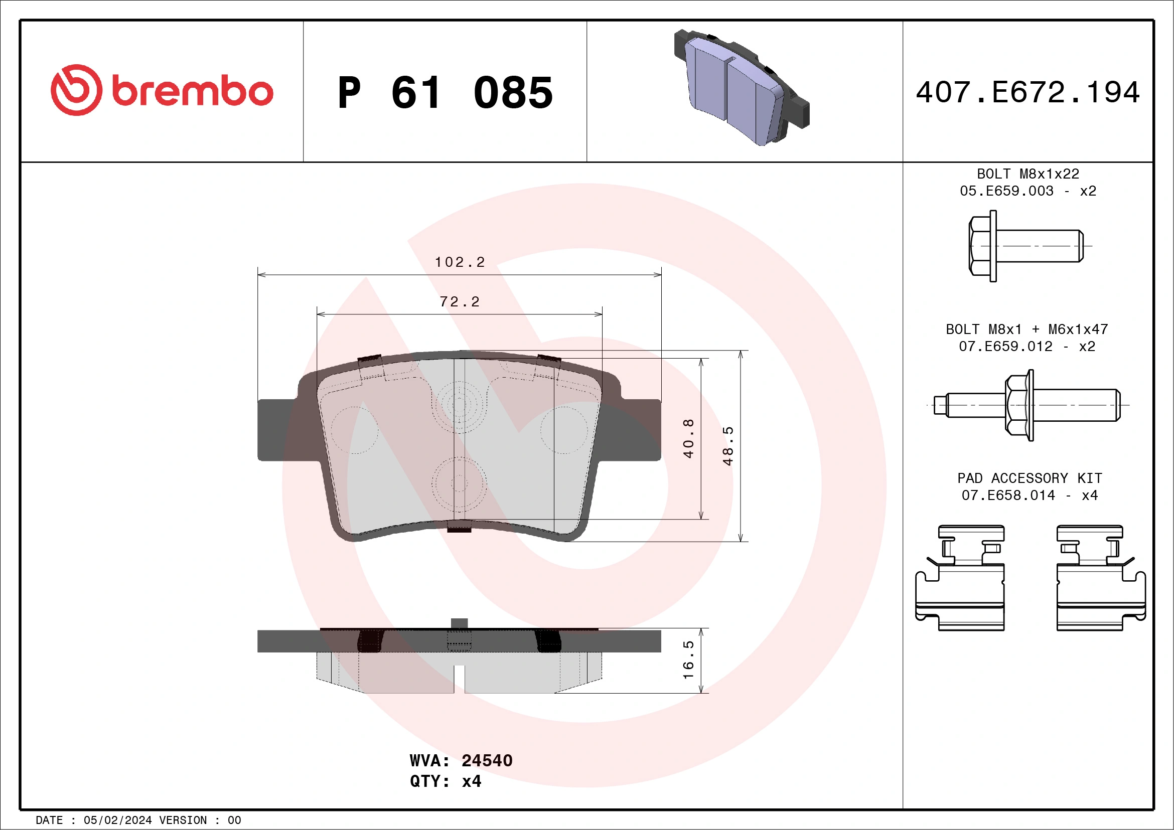 Brake Pad Set, disc brake