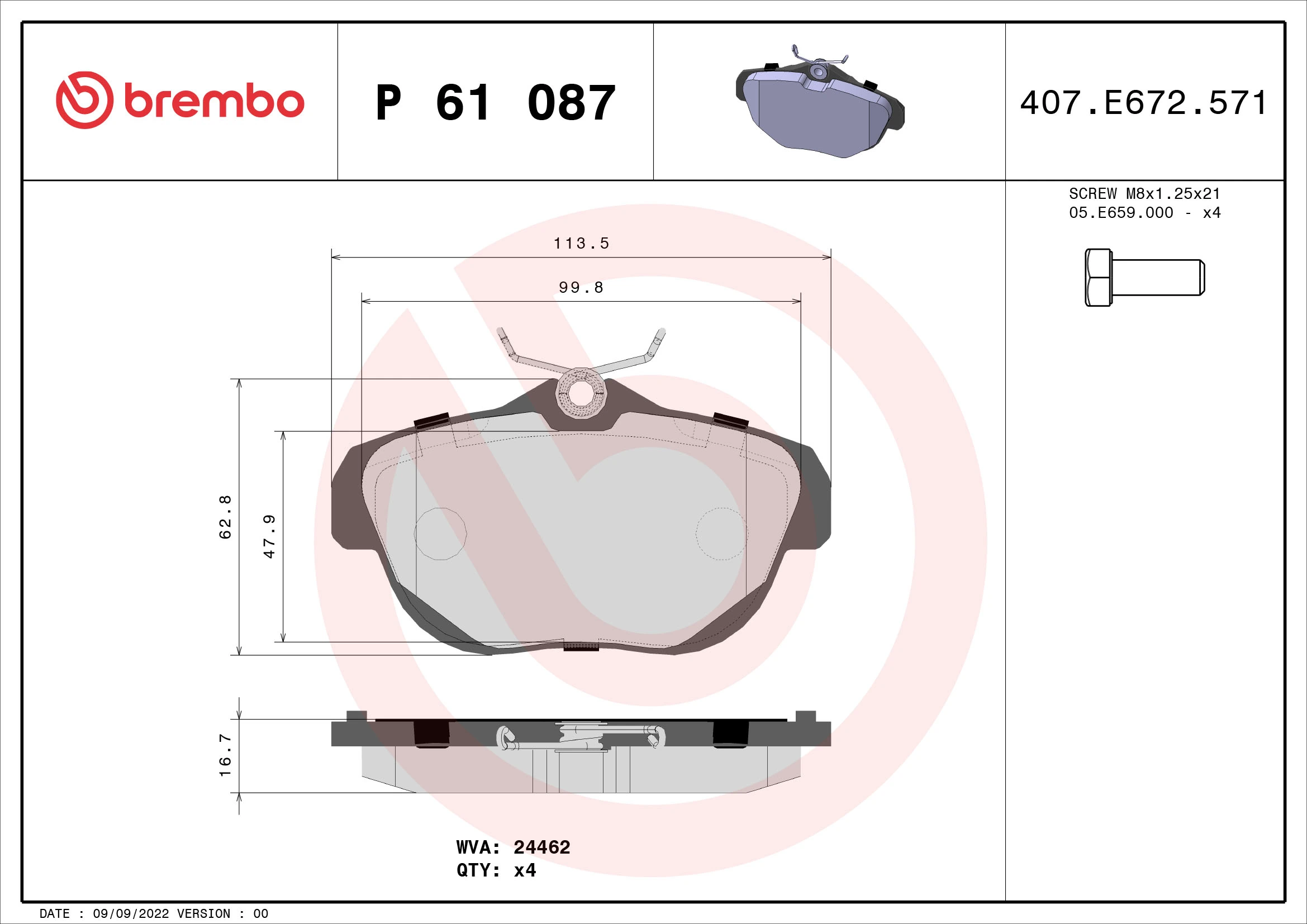 Brake Pad Set, disc brake