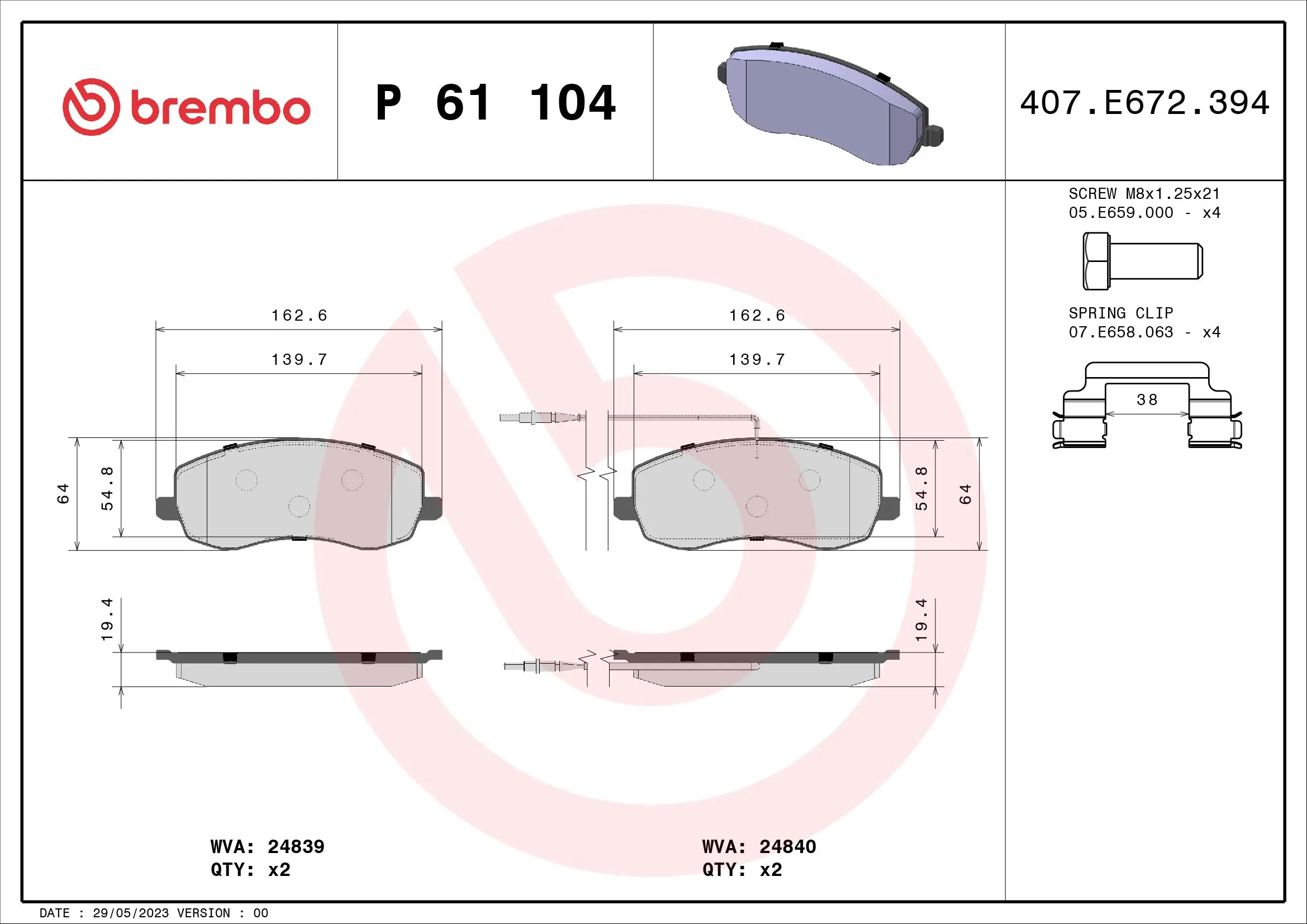 Brake Pad Set, disc brake