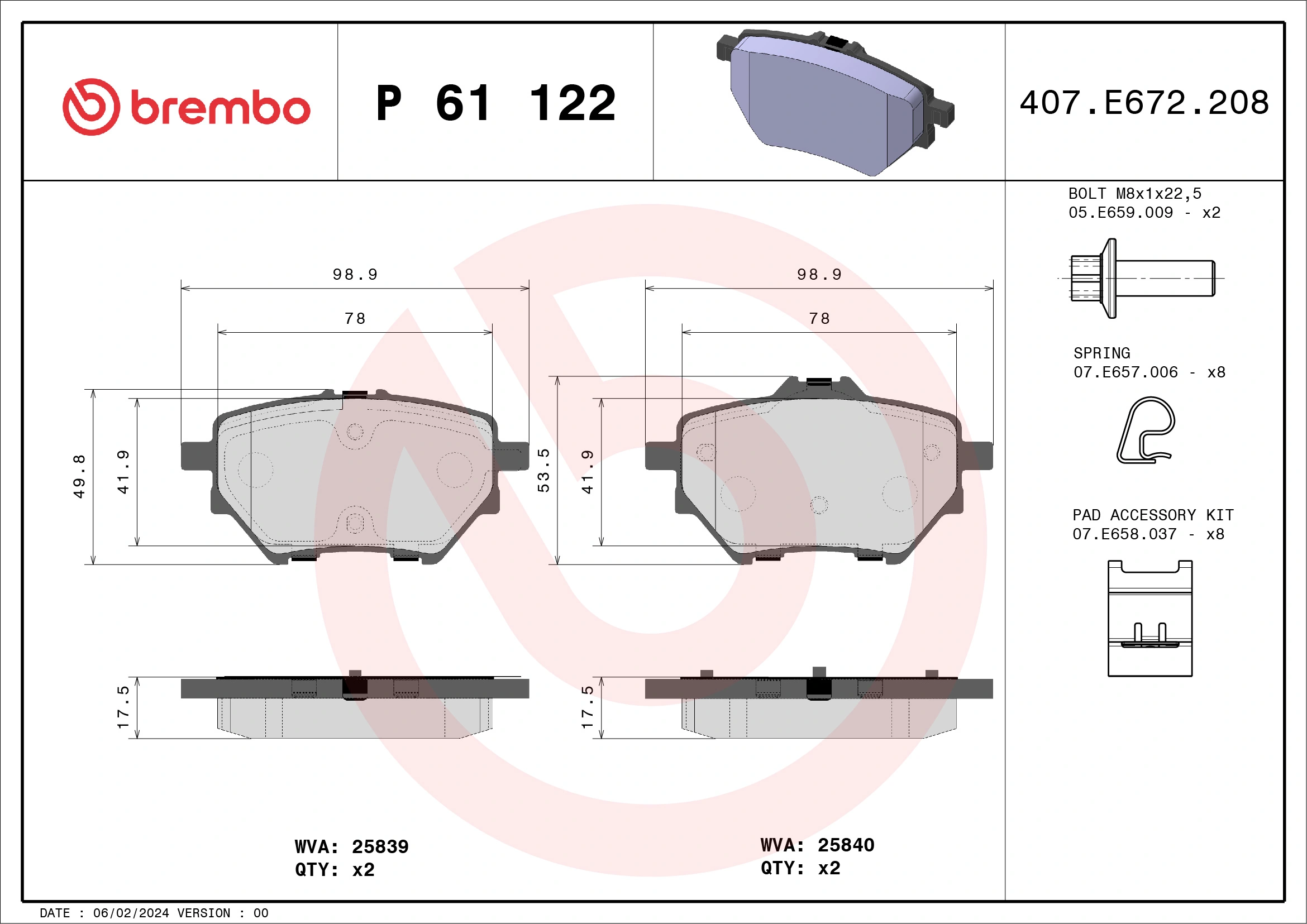 Brake Pad Set, disc brake