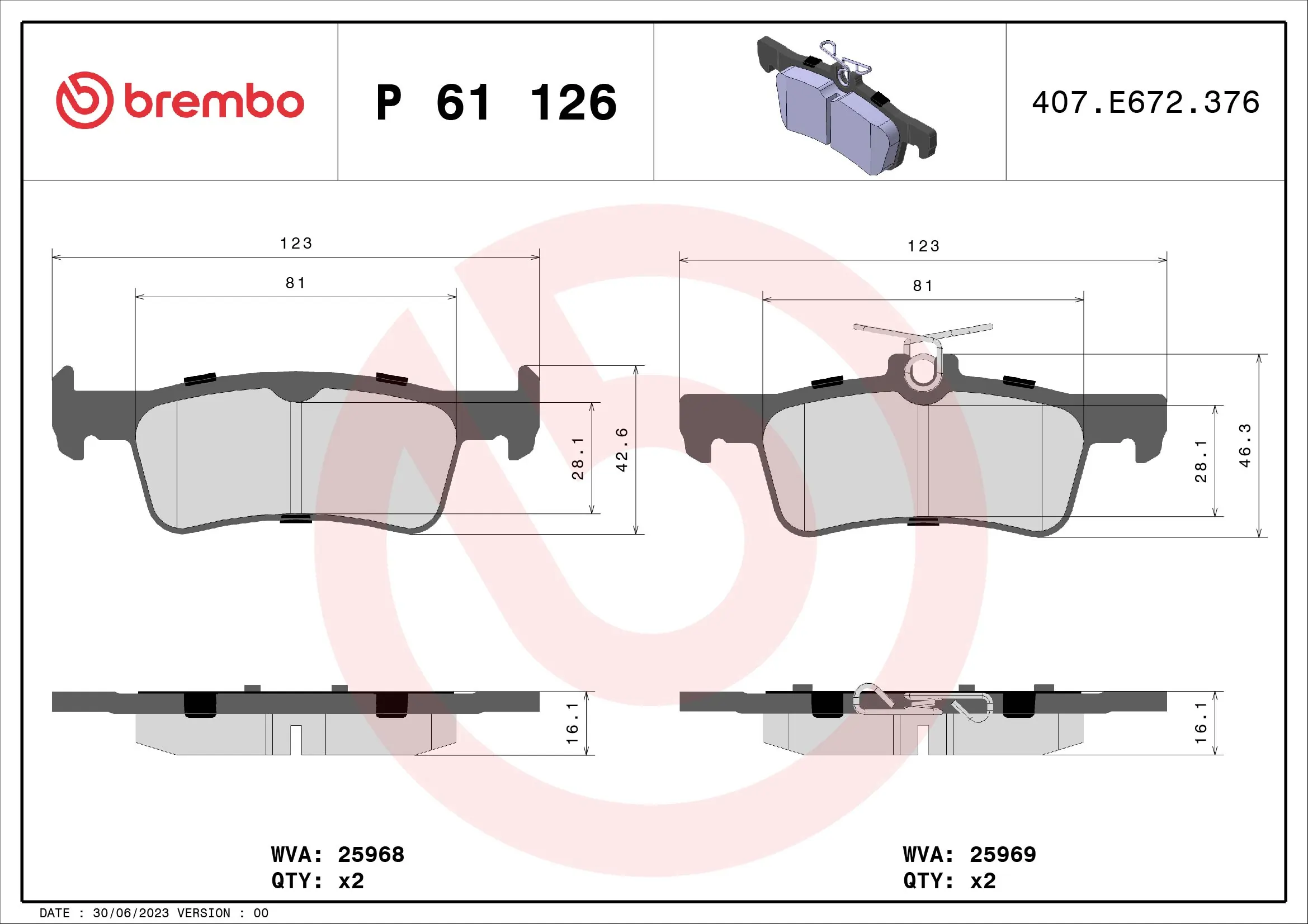 Brake Pad Set, disc brake