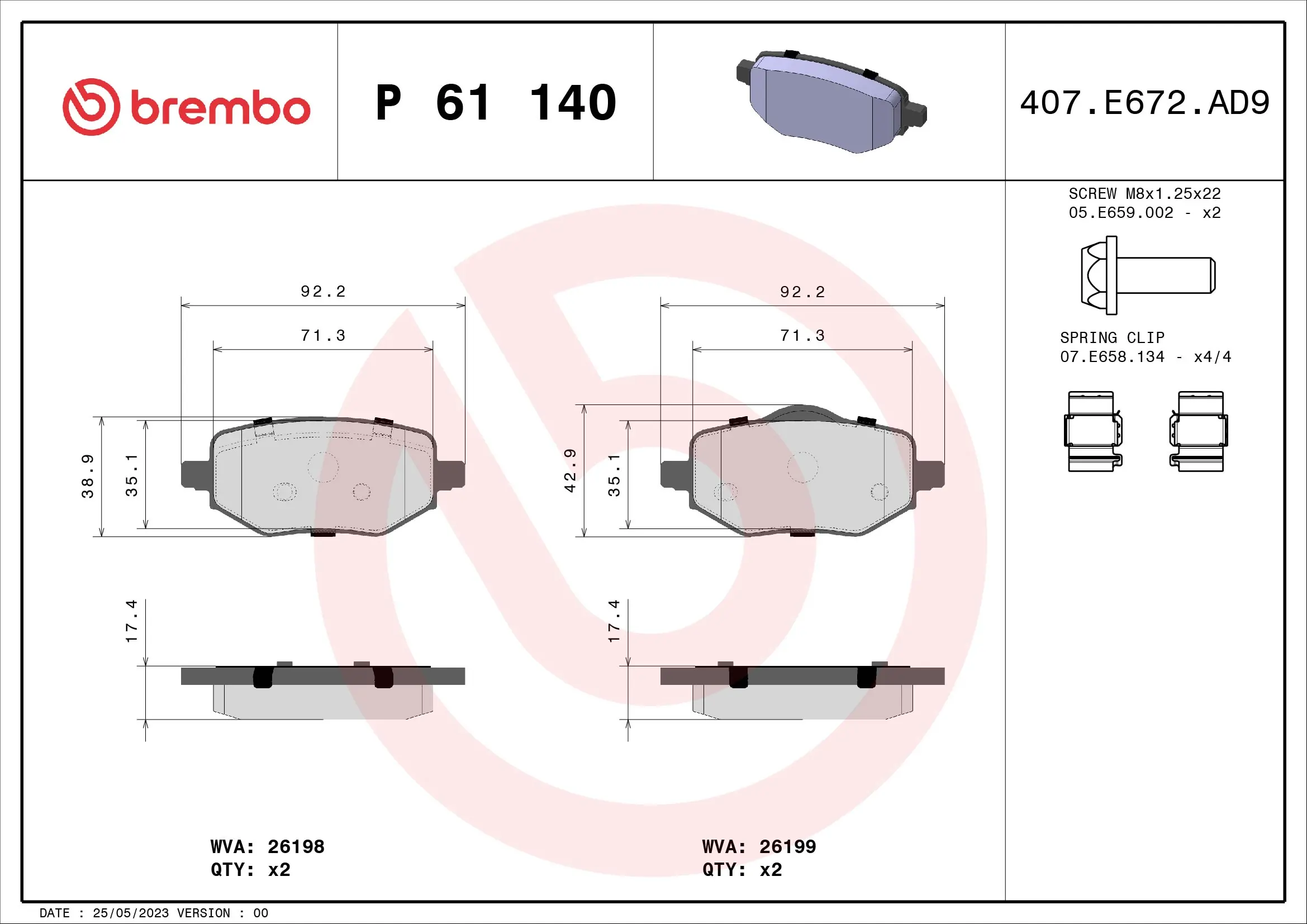 Brake Pad Set, disc brake