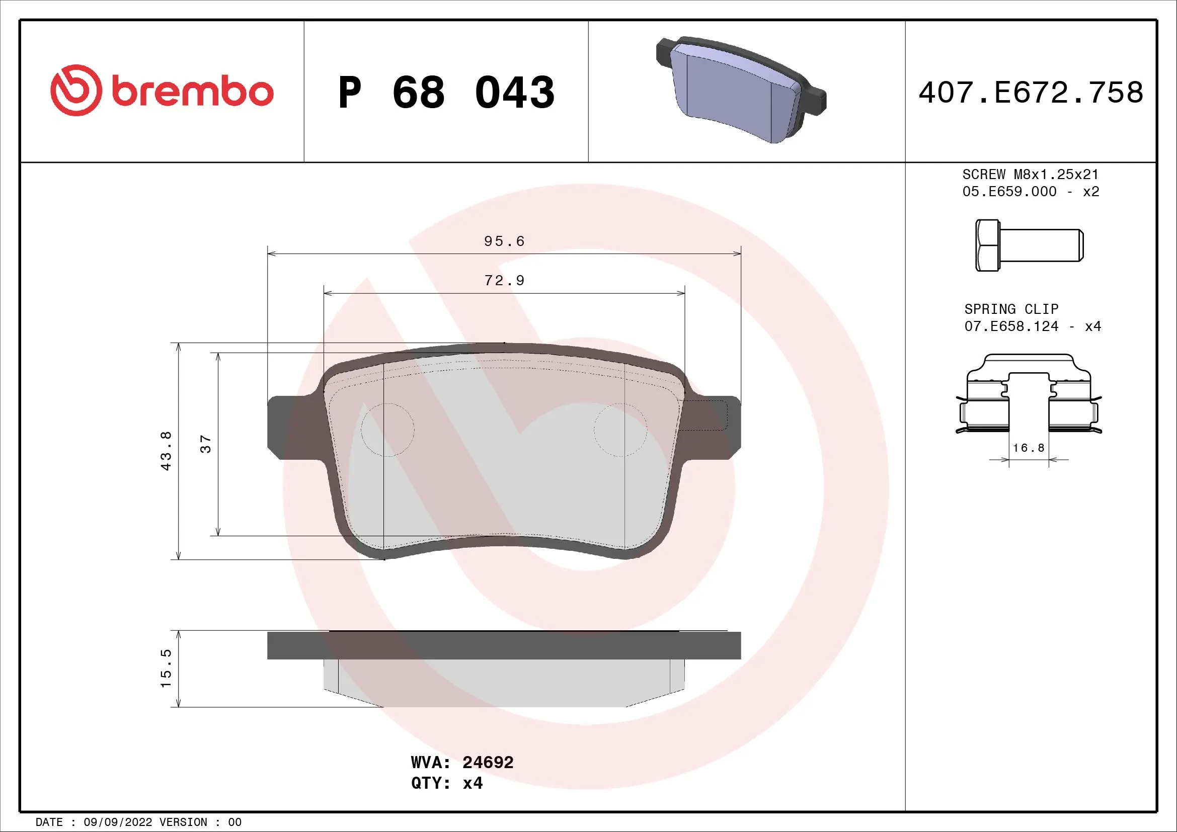 Brake Pad Set, disc brake
