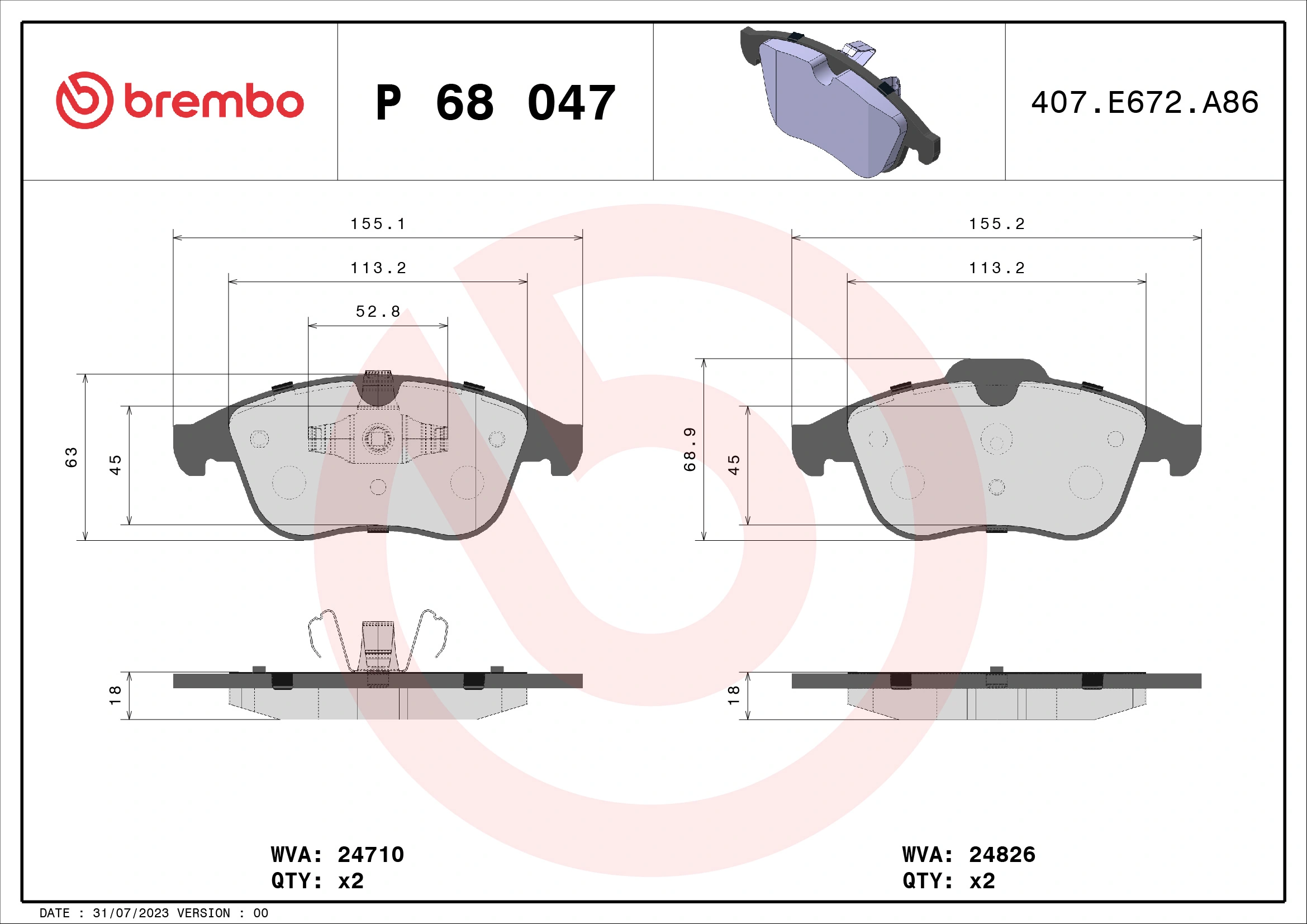 Brake Pad Set, disc brake