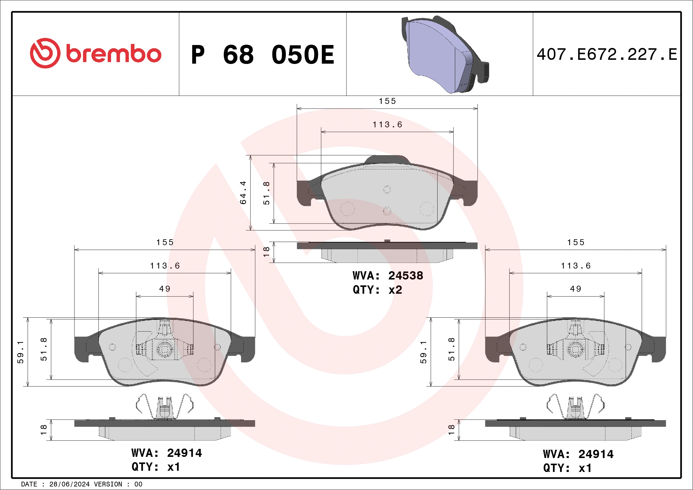 Brake Pad Set, disc brake