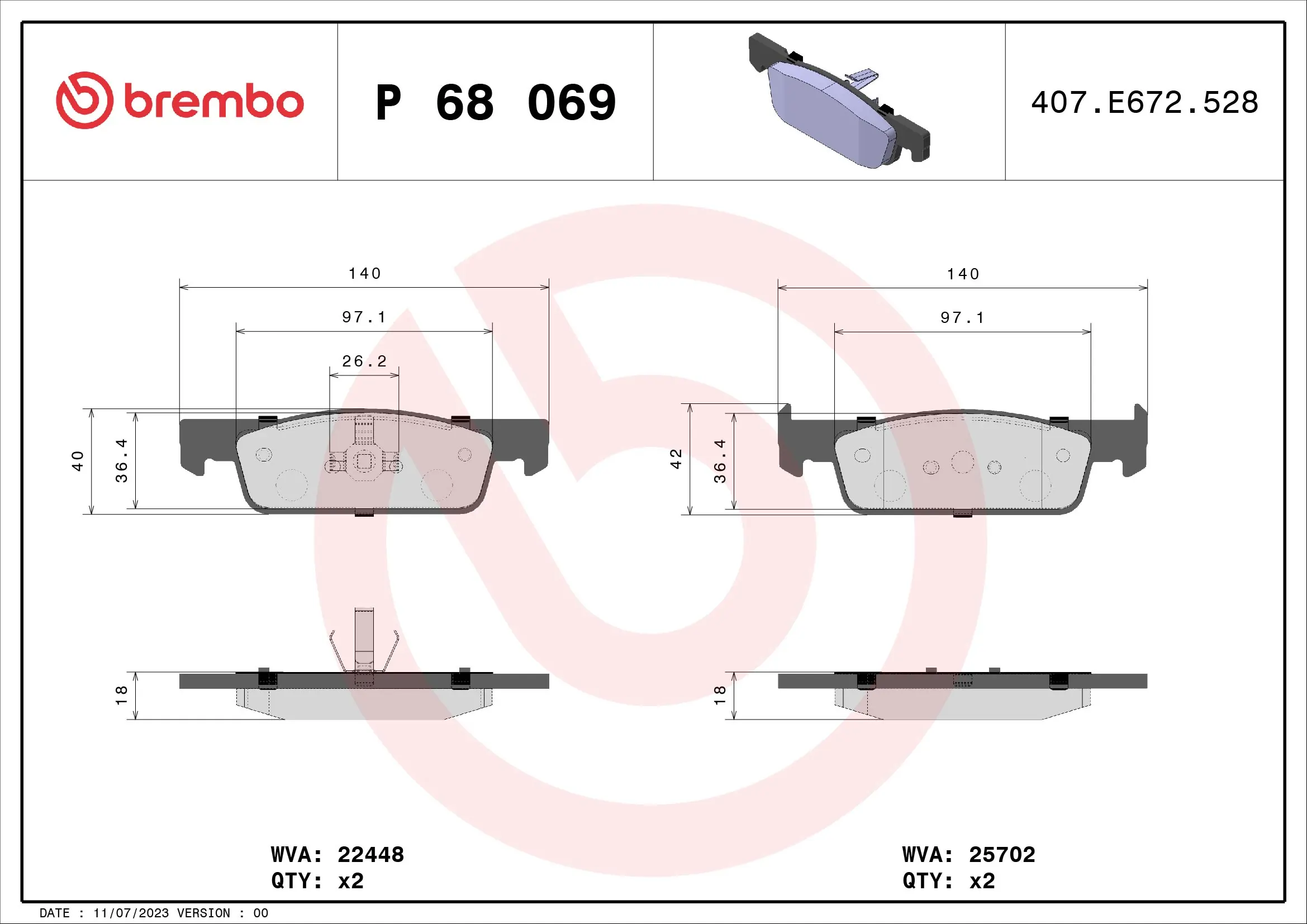 Brake Pad Set, disc brake