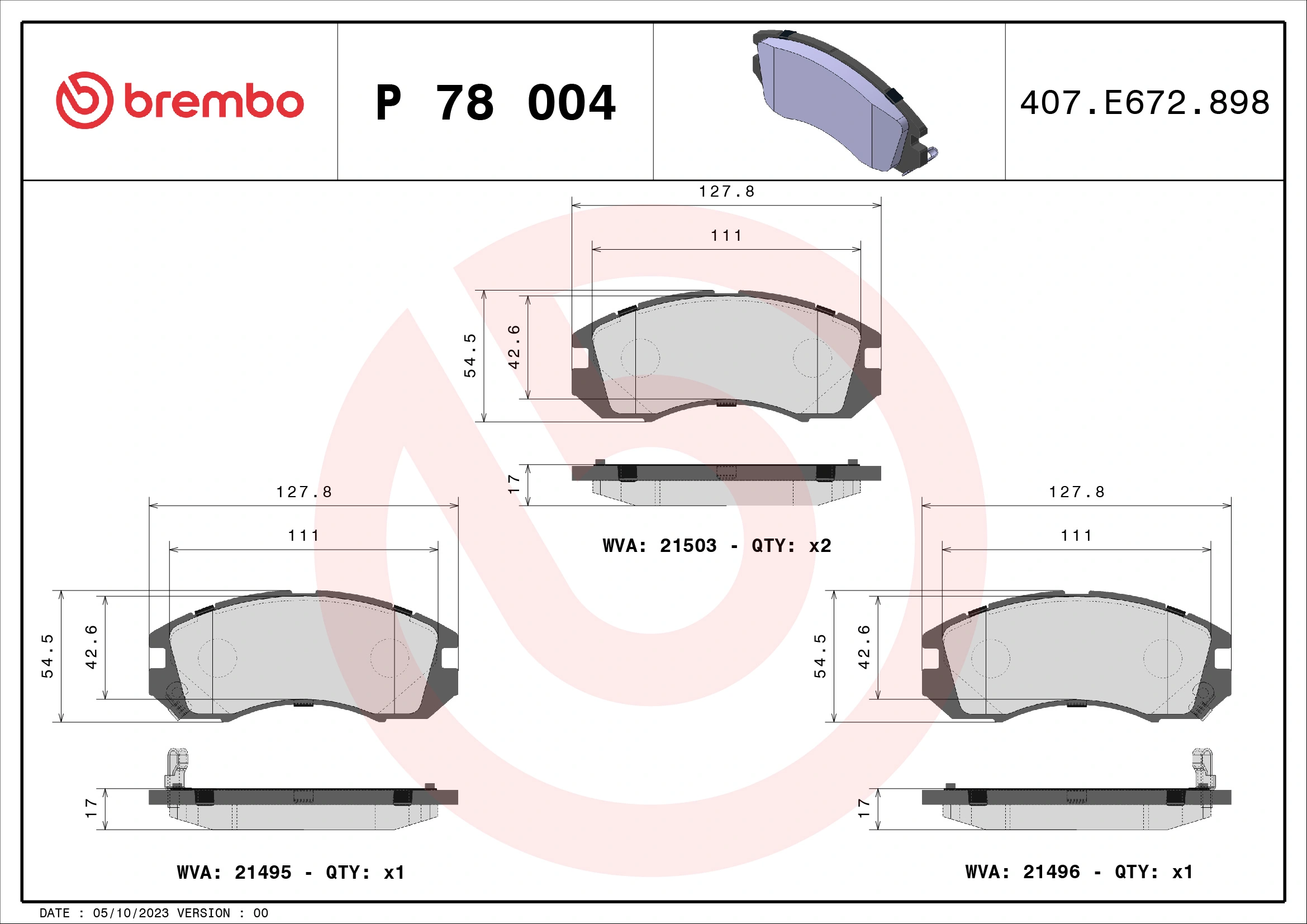 Brake Pad Set, disc brake