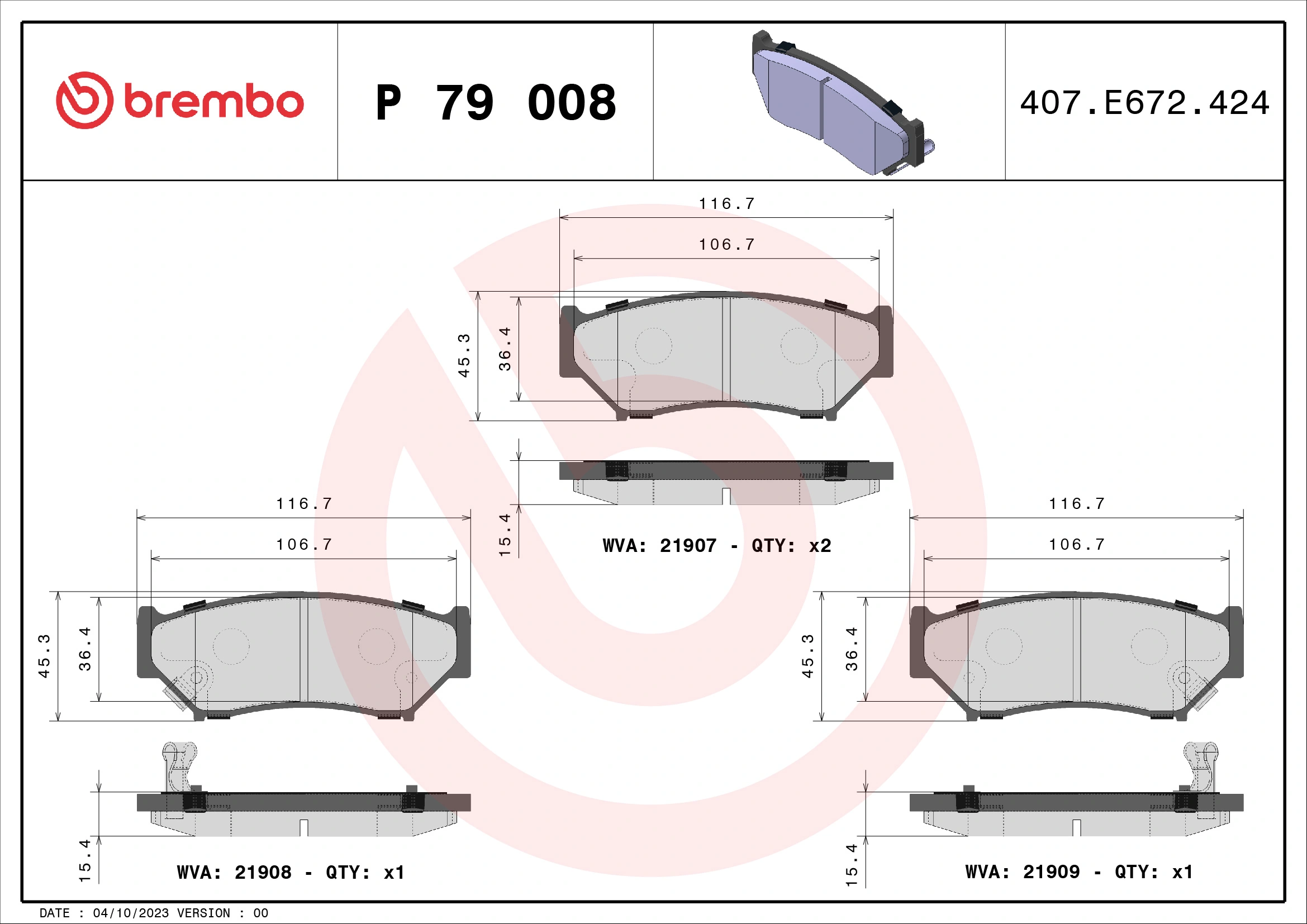 Brake Pad Set, disc brake