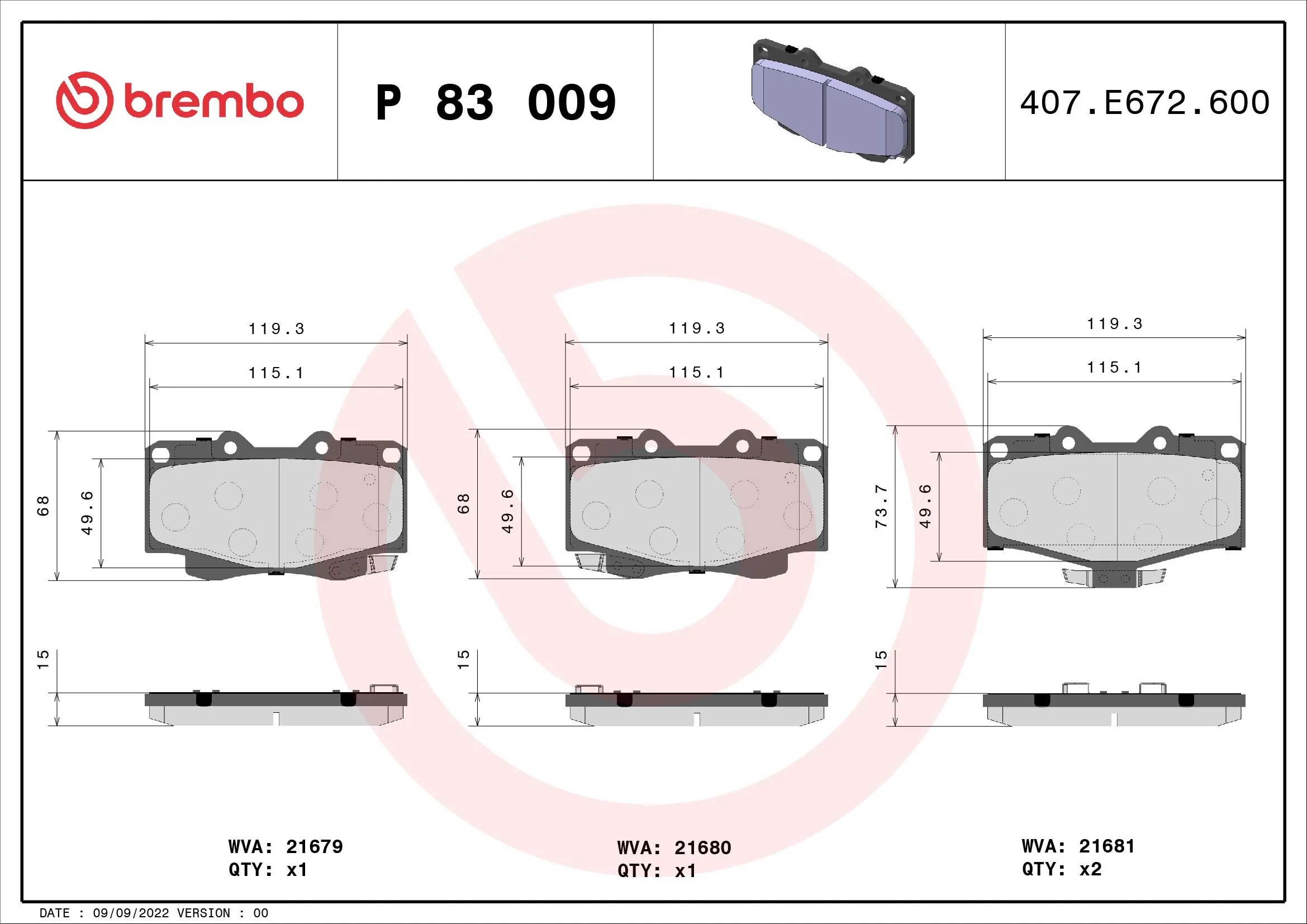 Brake Pad Set, disc brake