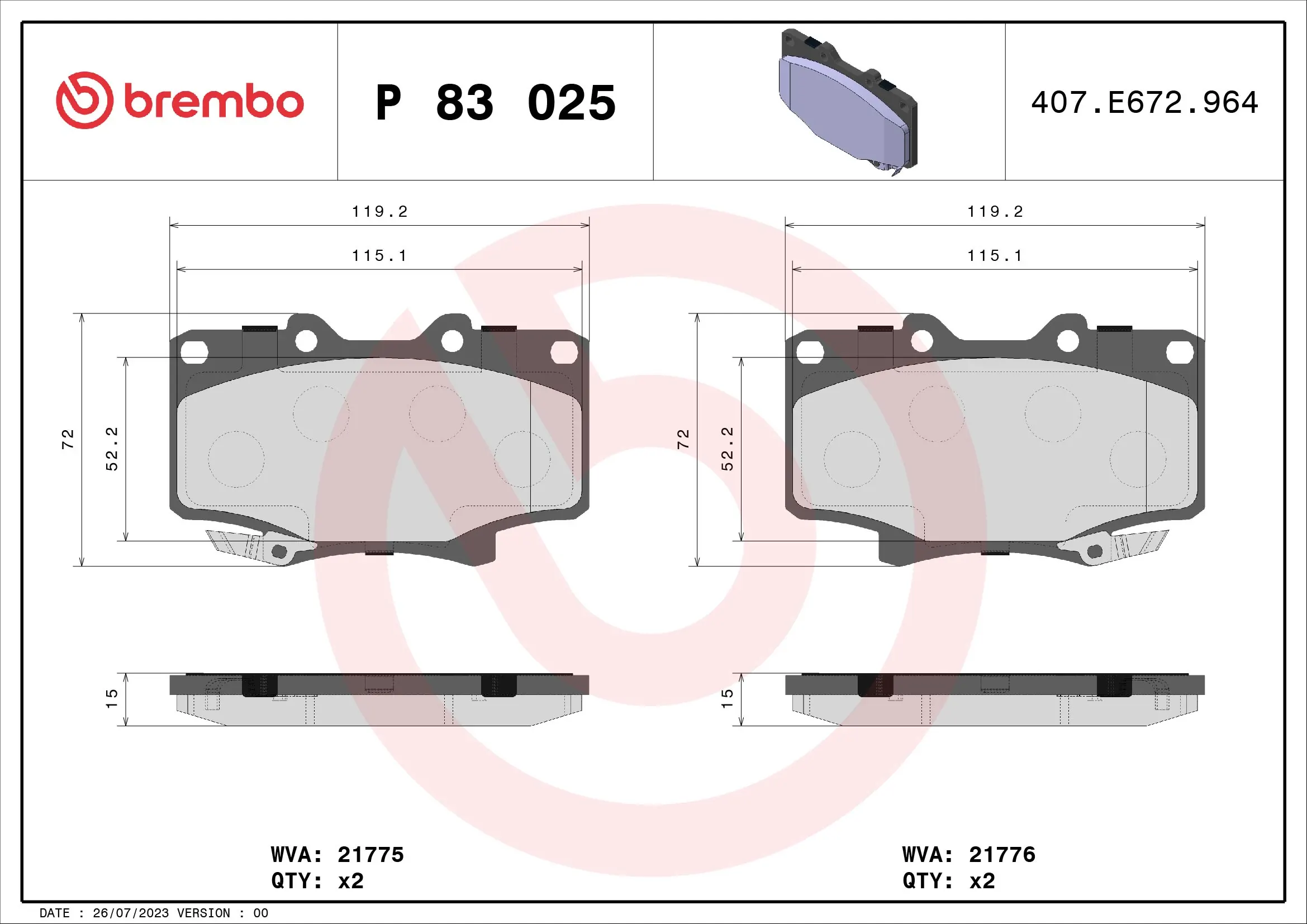 Brake Pad Set, disc brake