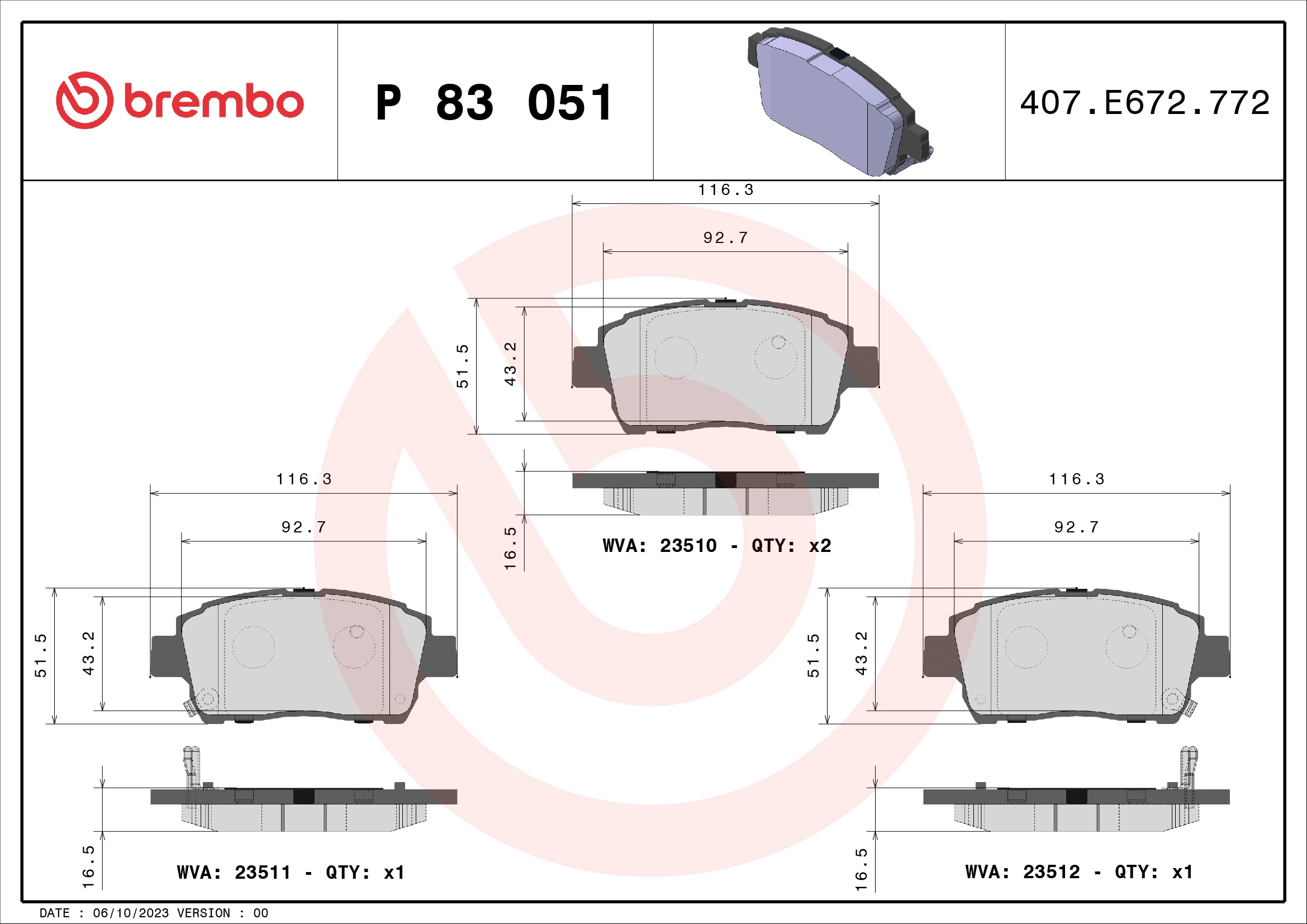 Brake Pad Set, disc brake