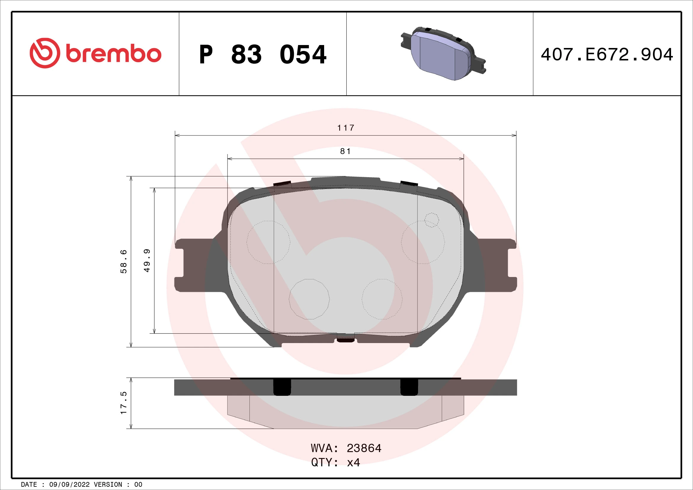 Brake Pad Set, disc brake