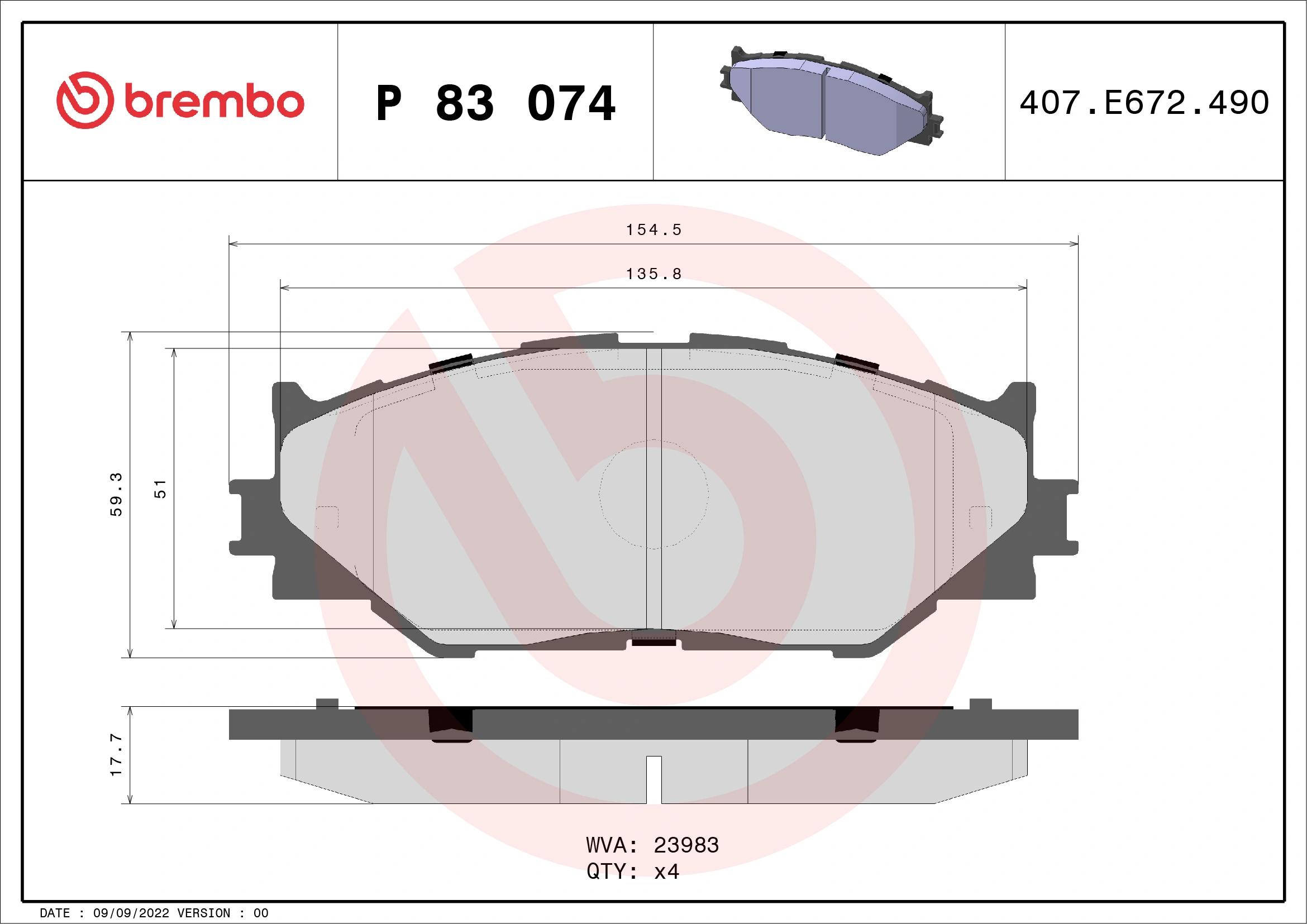 Brake Pad Set, disc brake