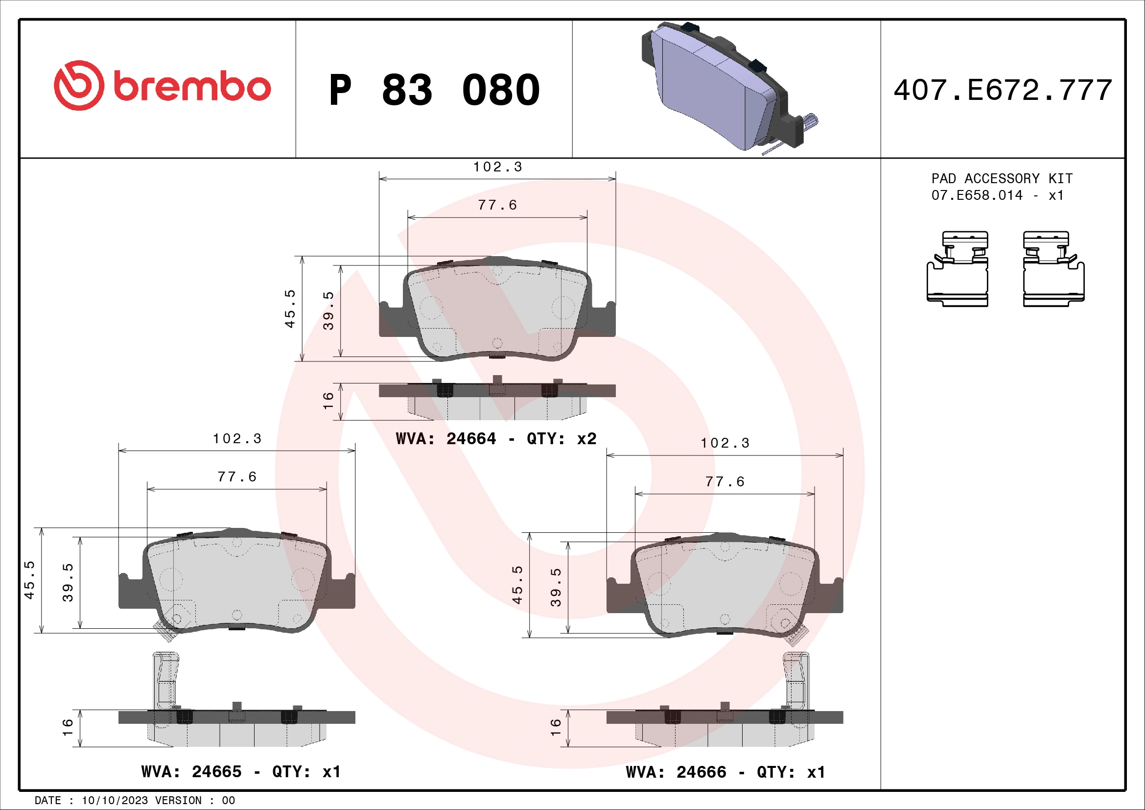 Brake Pad Set, disc brake