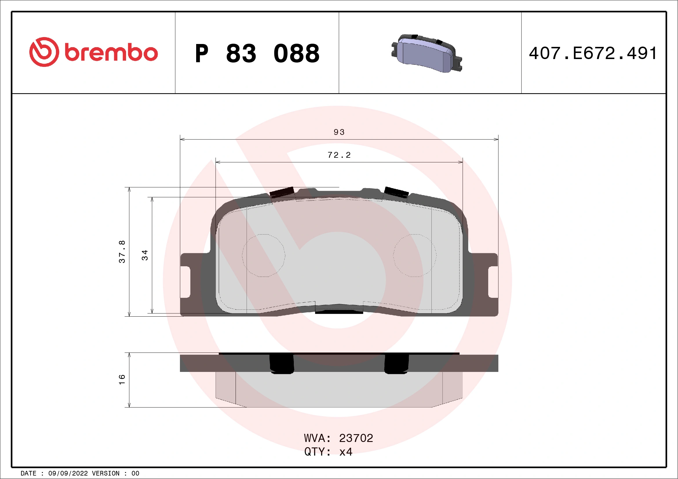 Brake Pad Set, disc brake