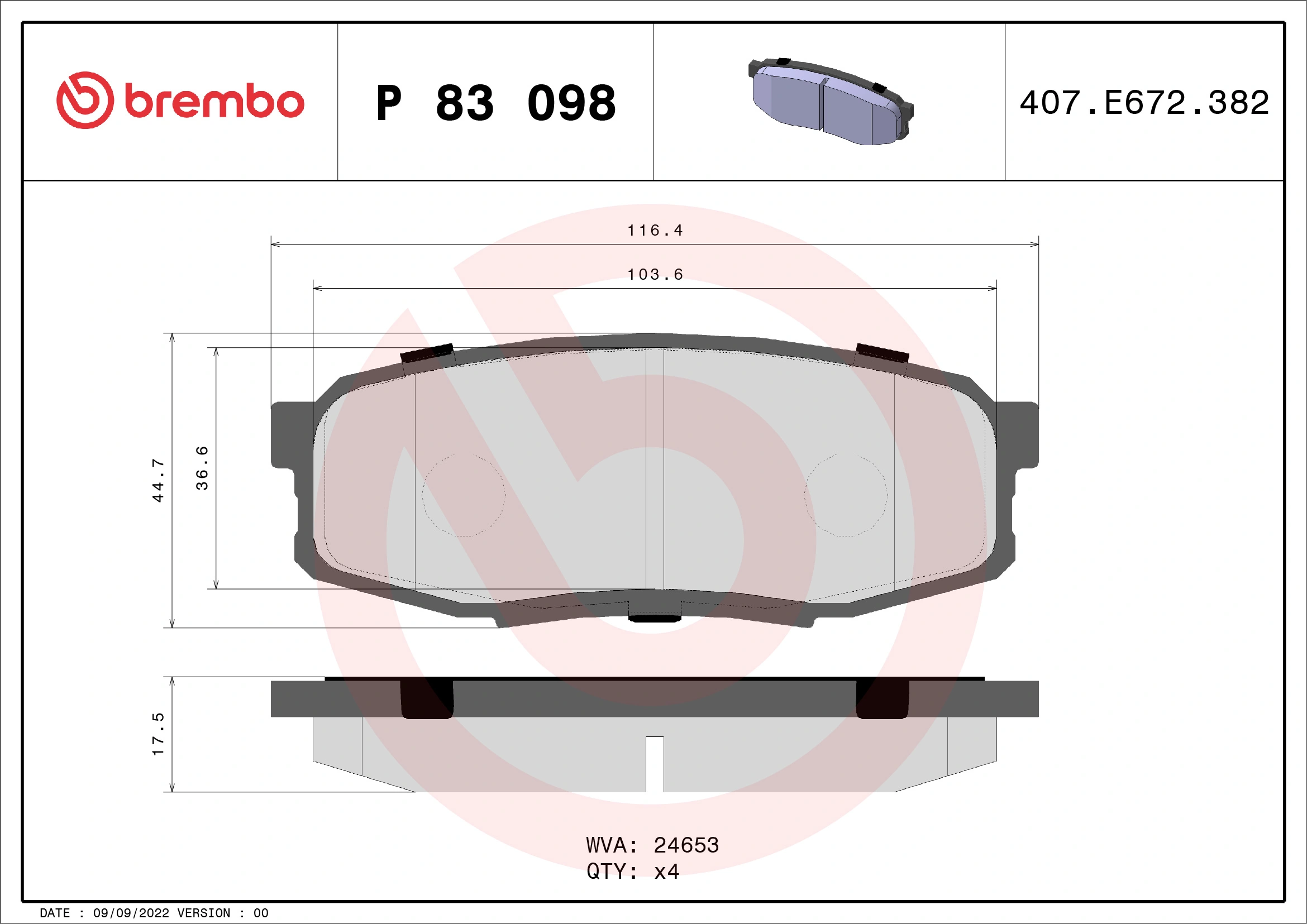 Brake Pad Set, disc brake