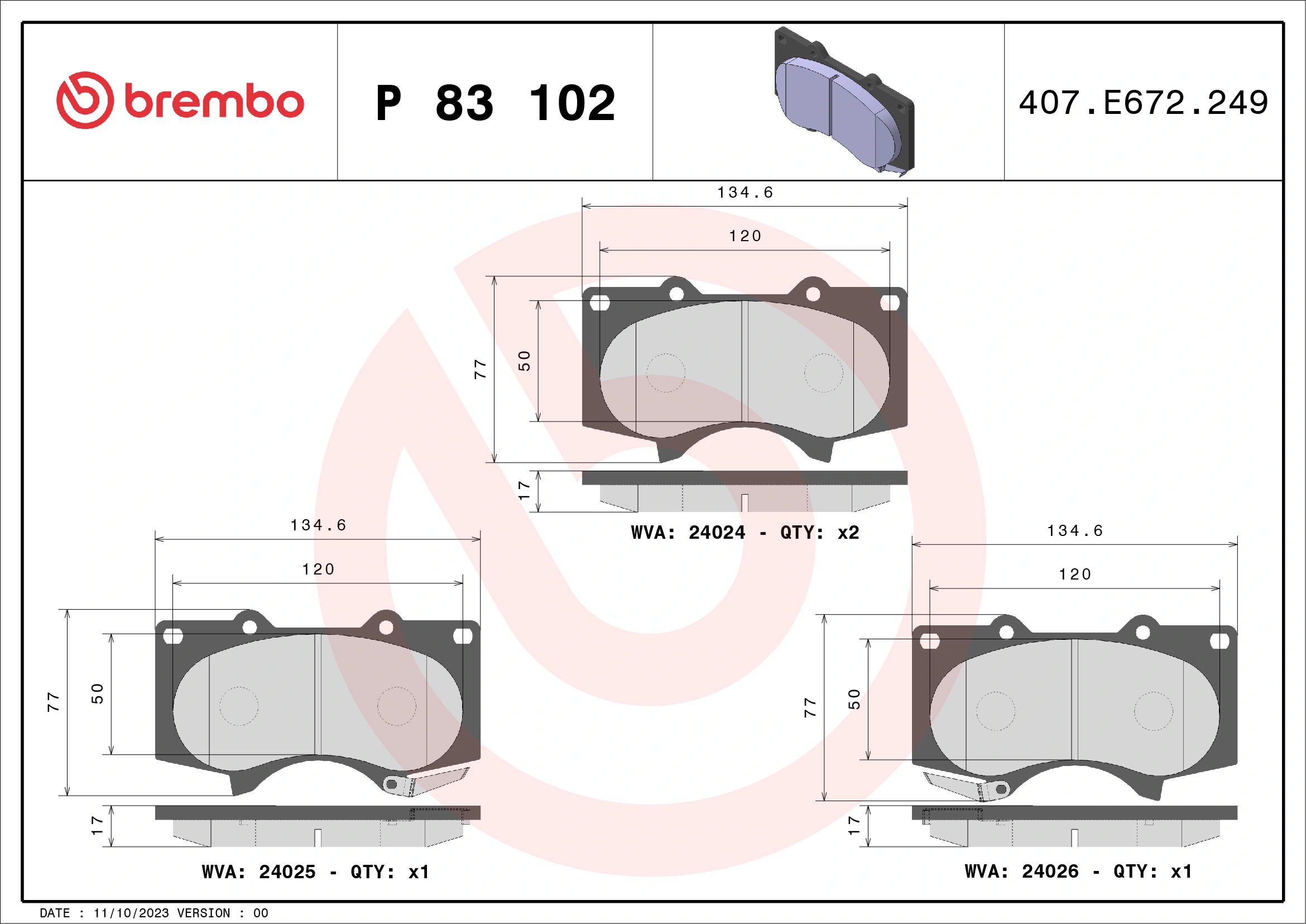 Brake Pad Set, disc brake