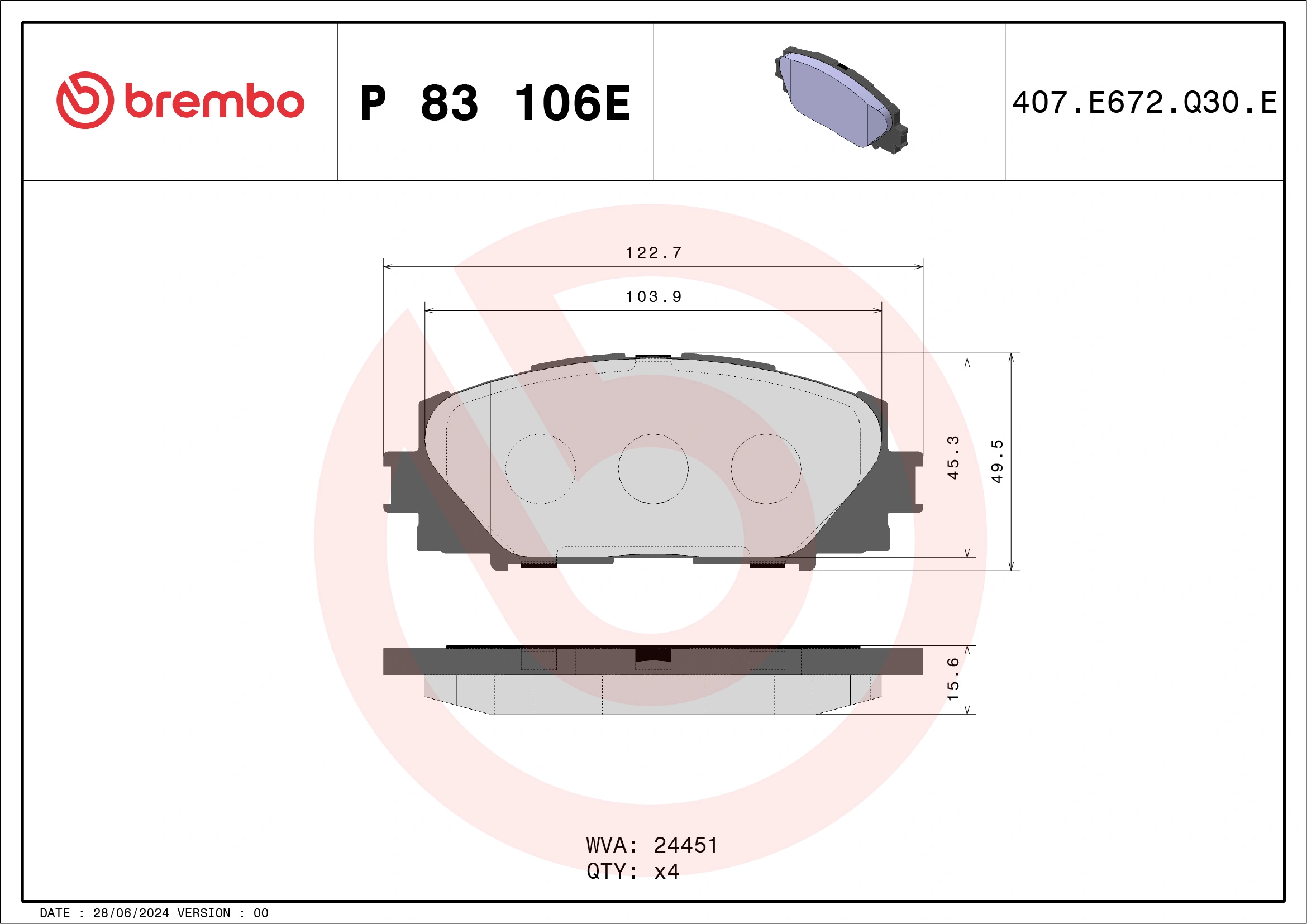 Brake Pad Set, disc brake
