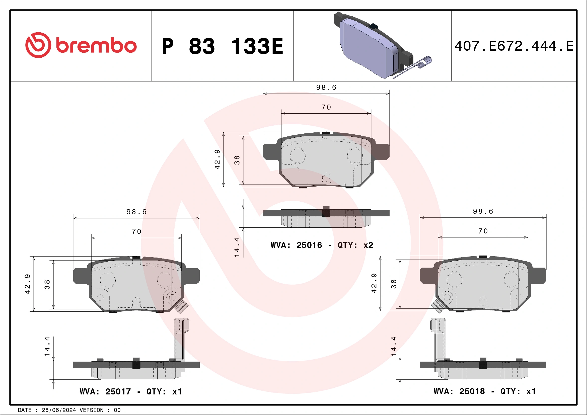 Brake Pad Set, disc brake