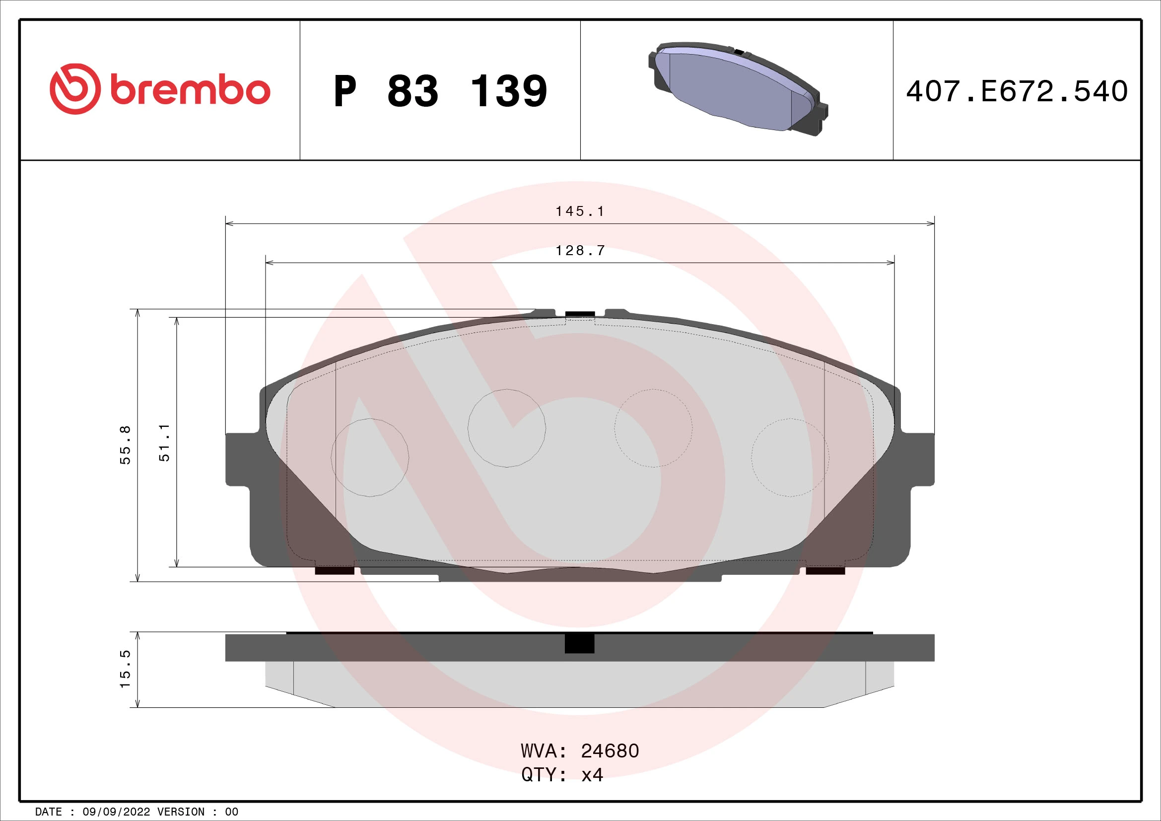 Brake Pad Set, disc brake