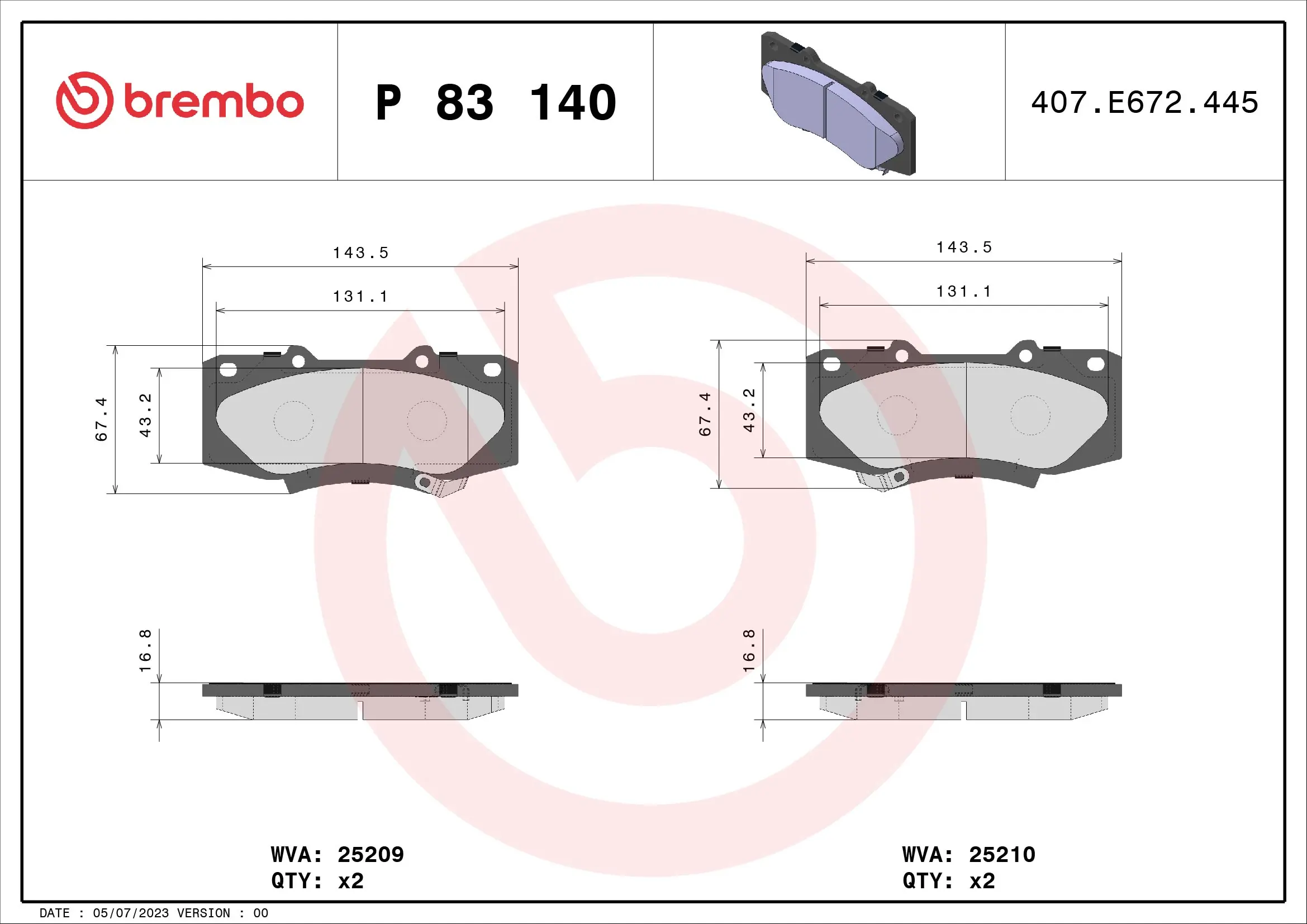 Brake Pad Set, disc brake
