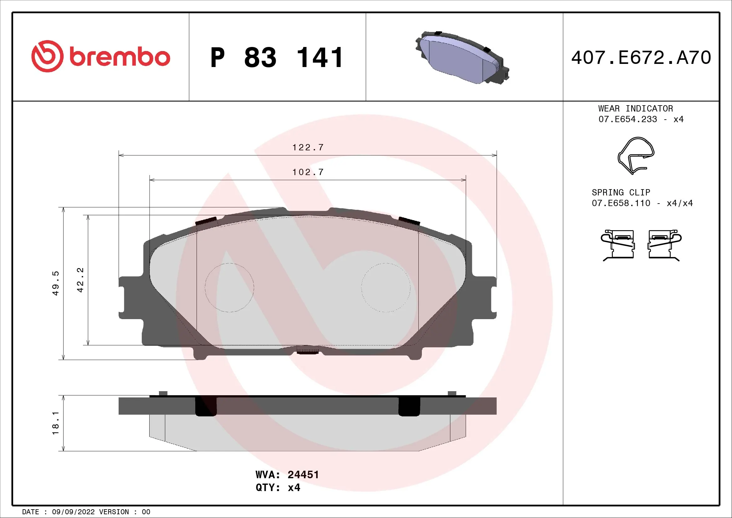 Brake Pad Set, disc brake