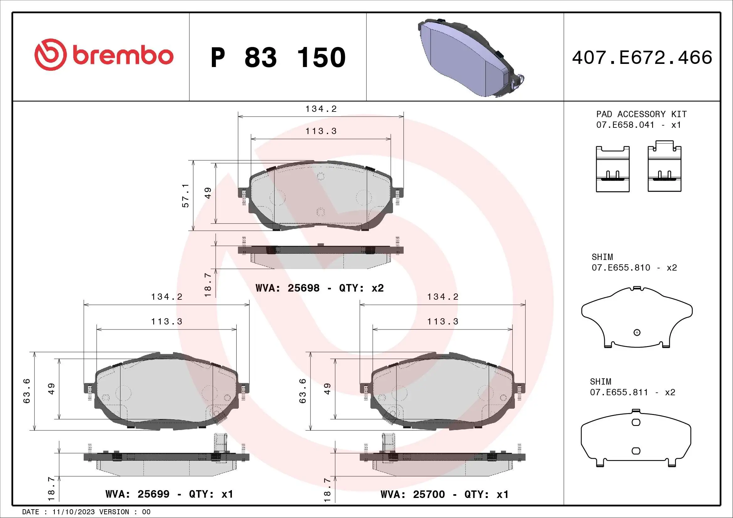 Brake Pad Set, disc brake