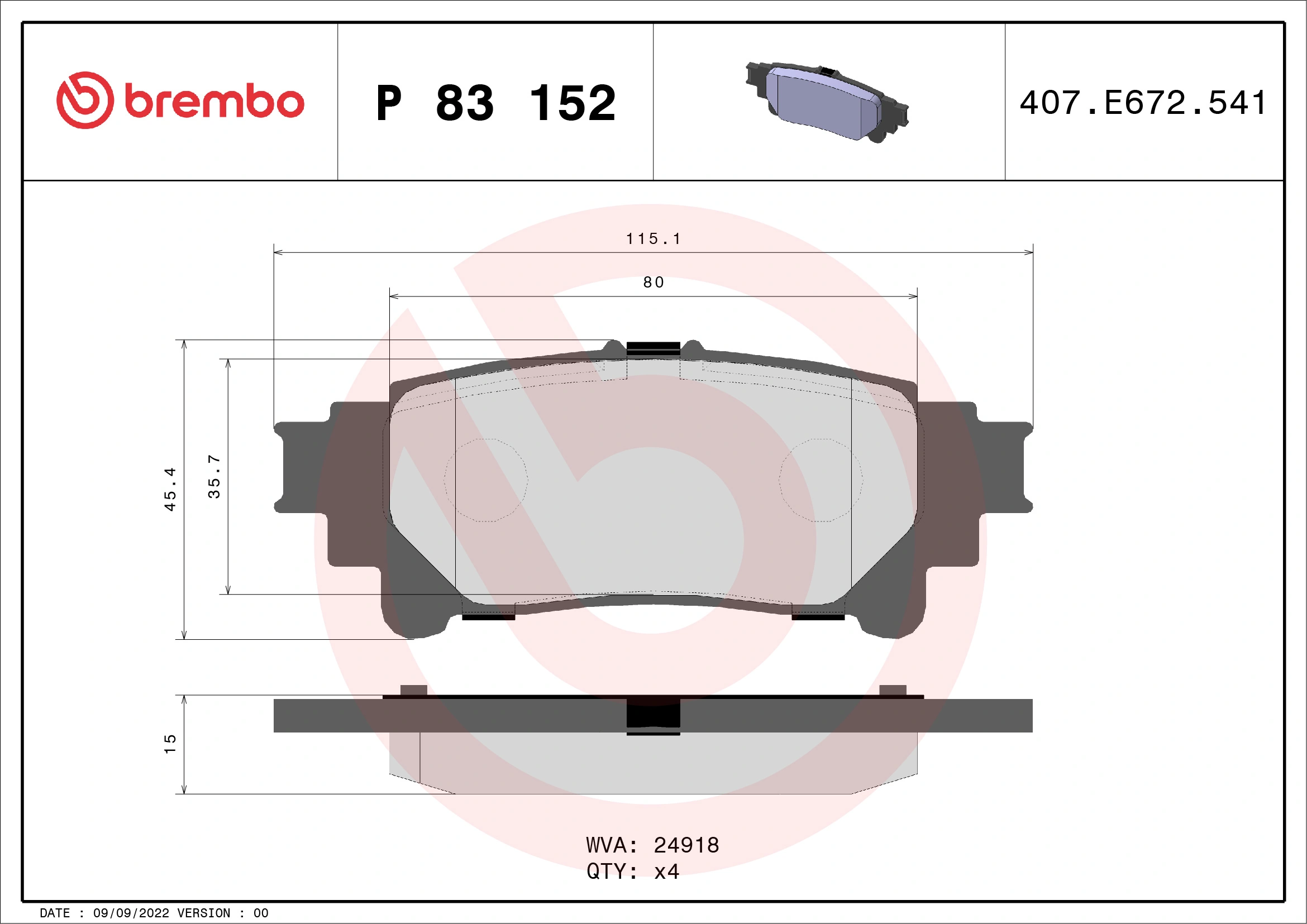 Brake Pad Set, disc brake
