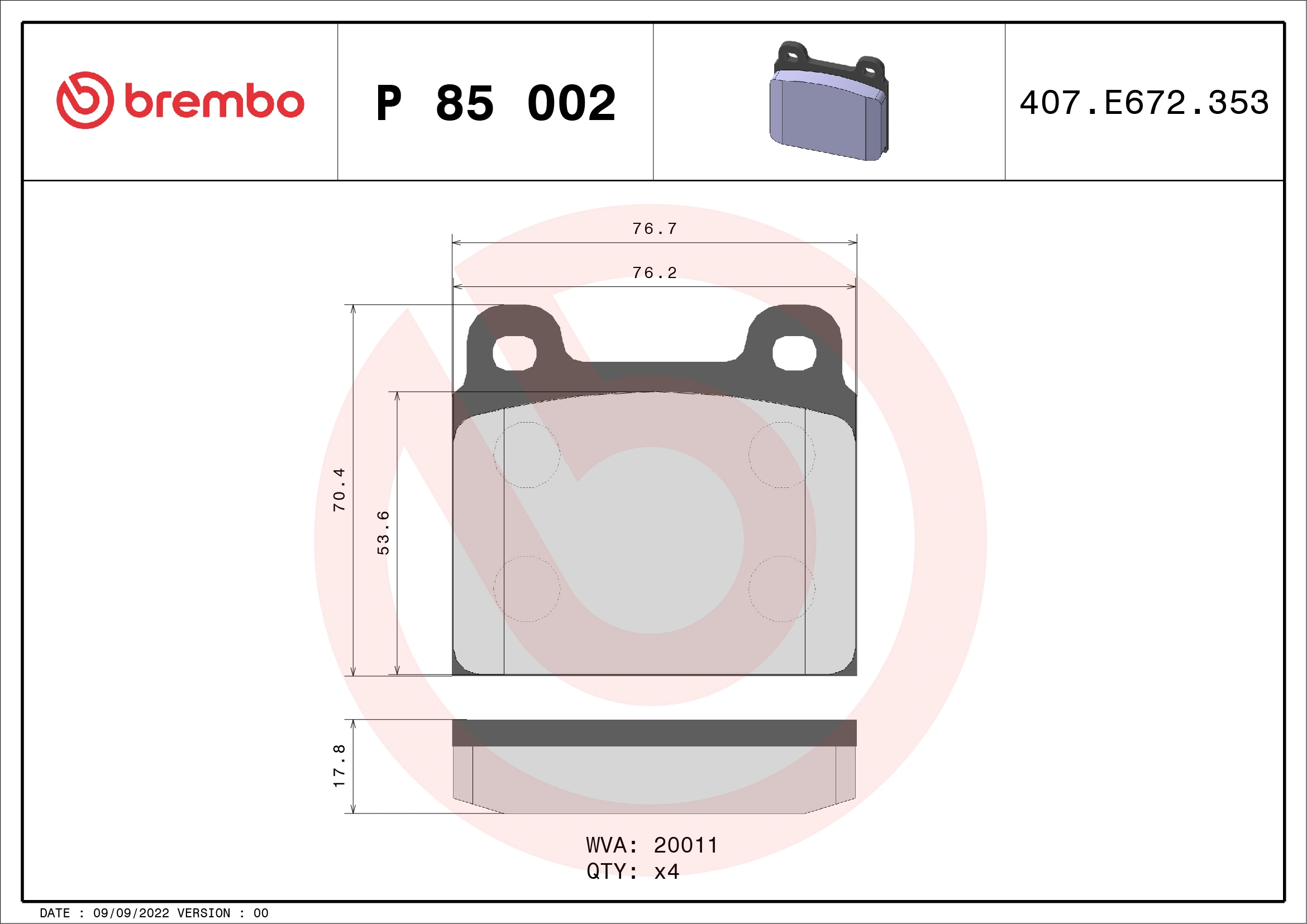 Brake Pad Set, disc brake