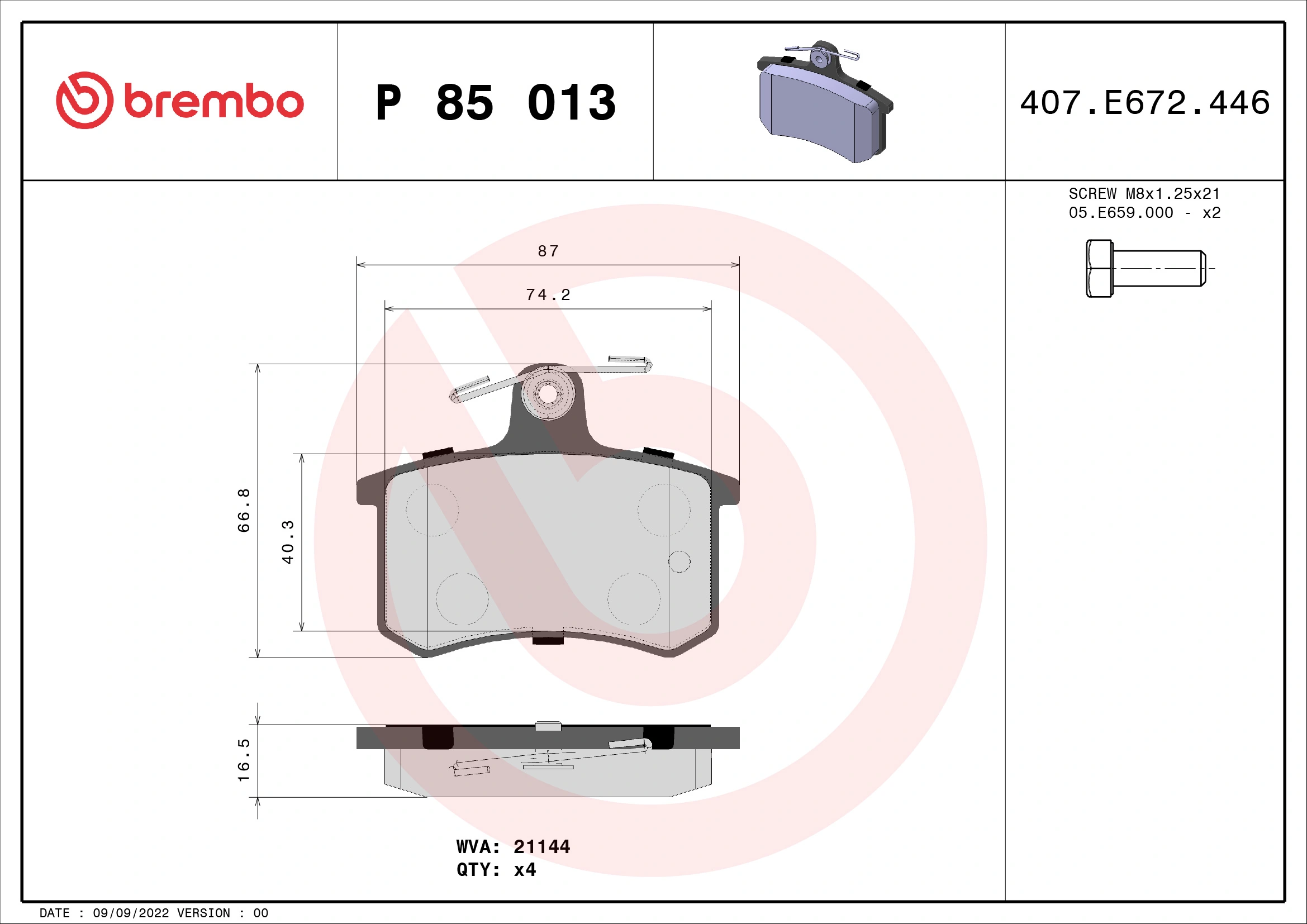 Brake Pad Set, disc brake