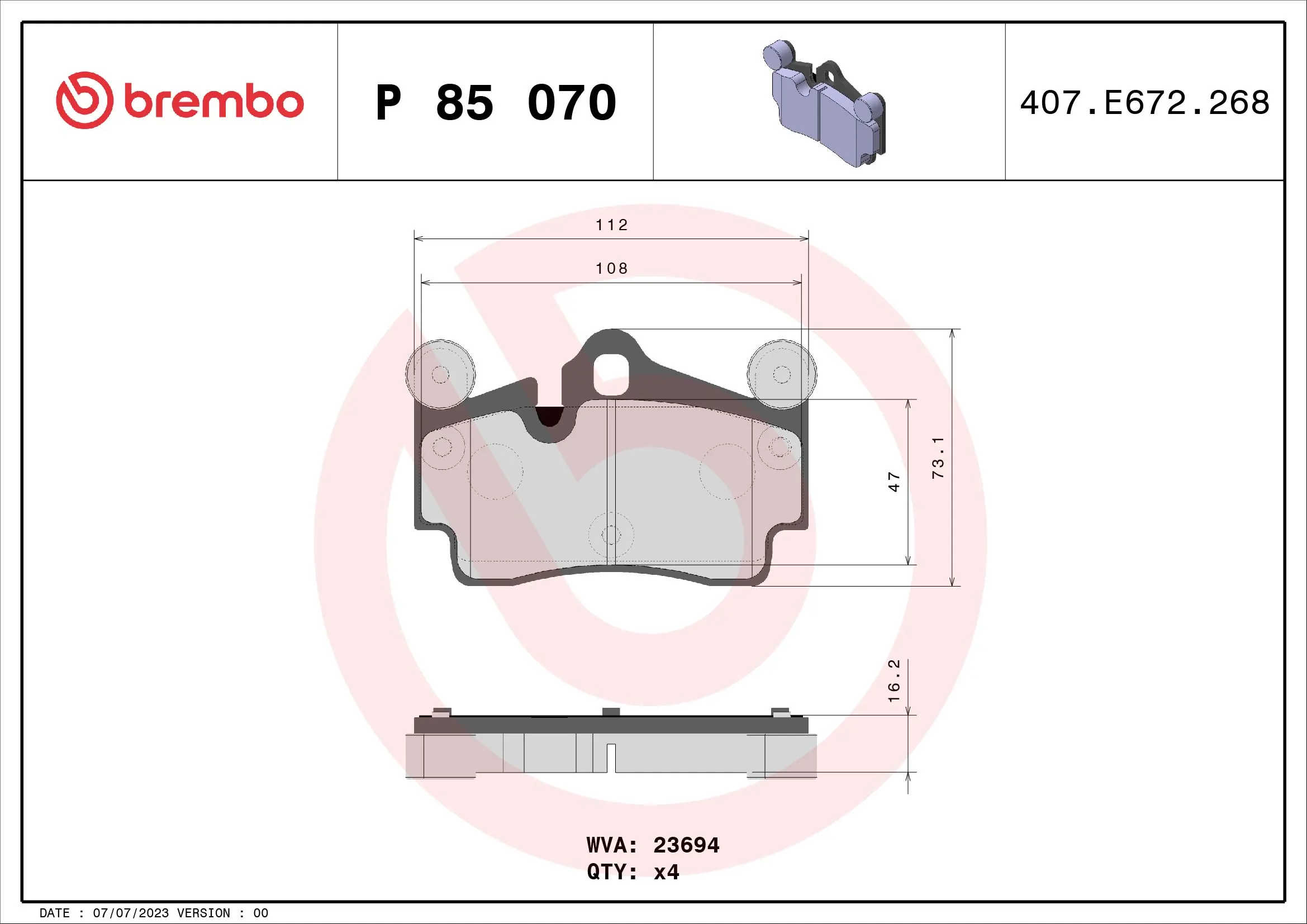 Brake Pad Set, disc brake
