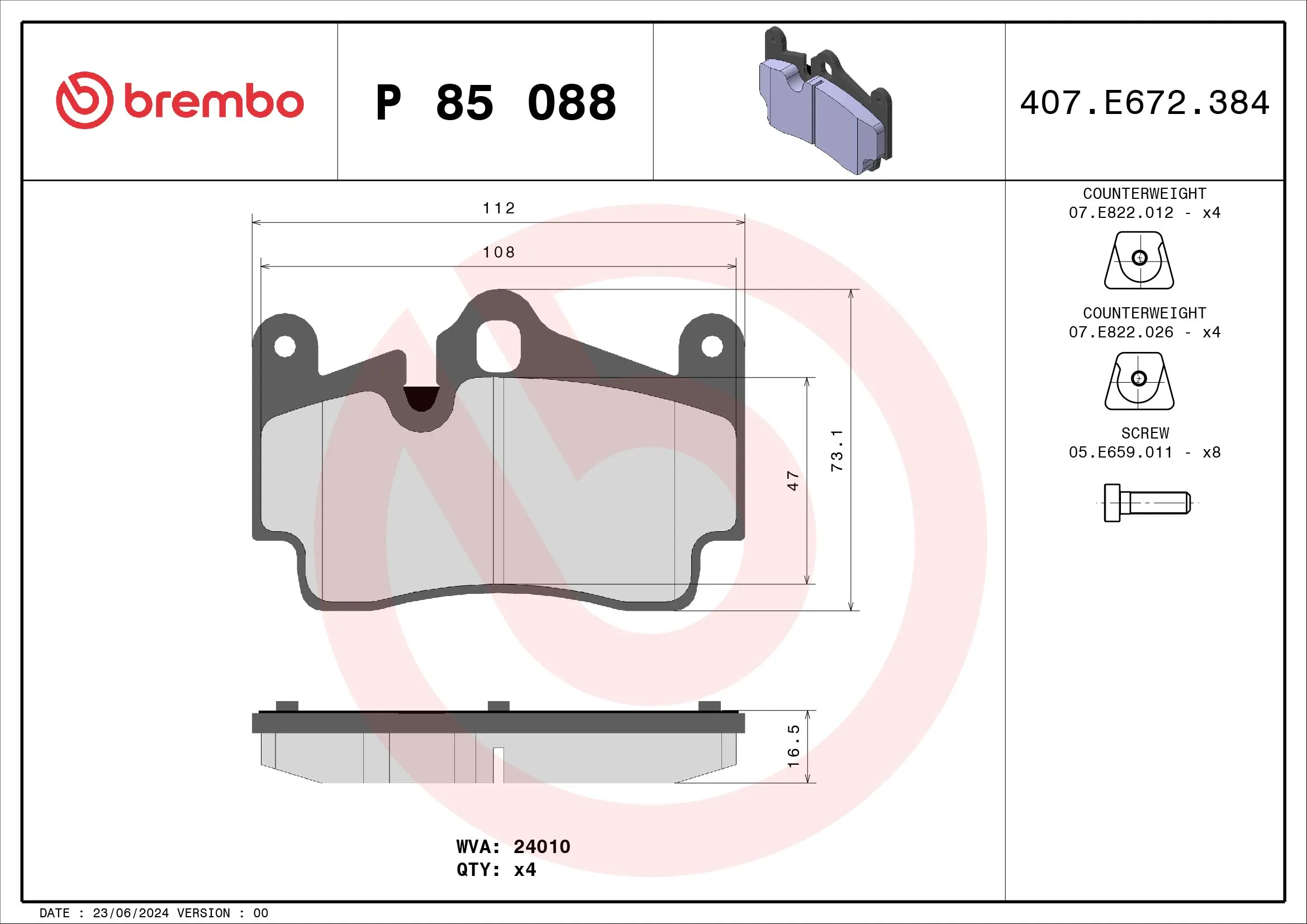 Brake Pad Set, disc brake
