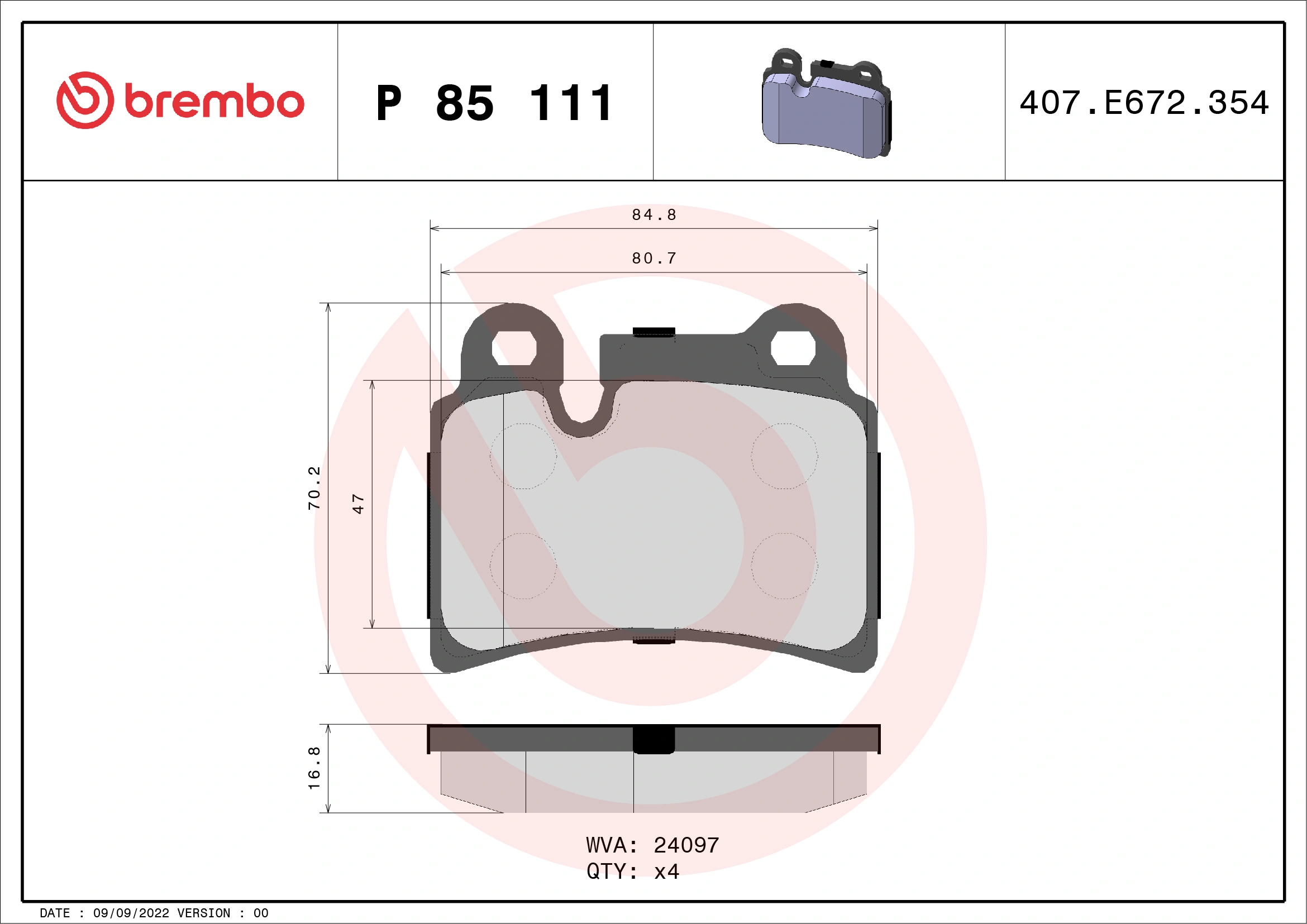 Brake Pad Set, disc brake