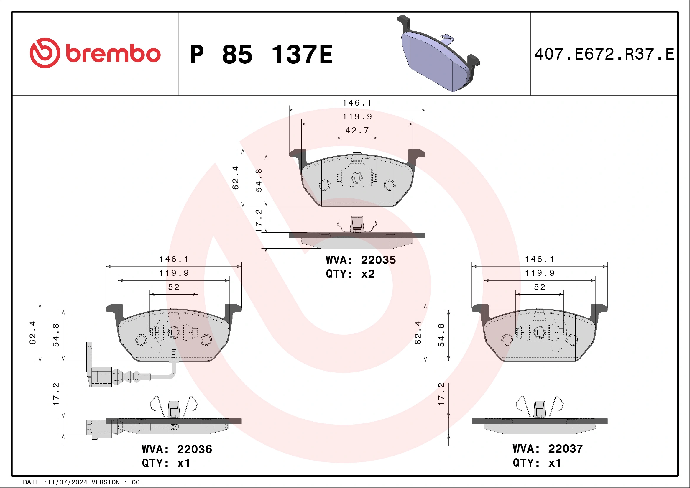Brake Pad Set, disc brake