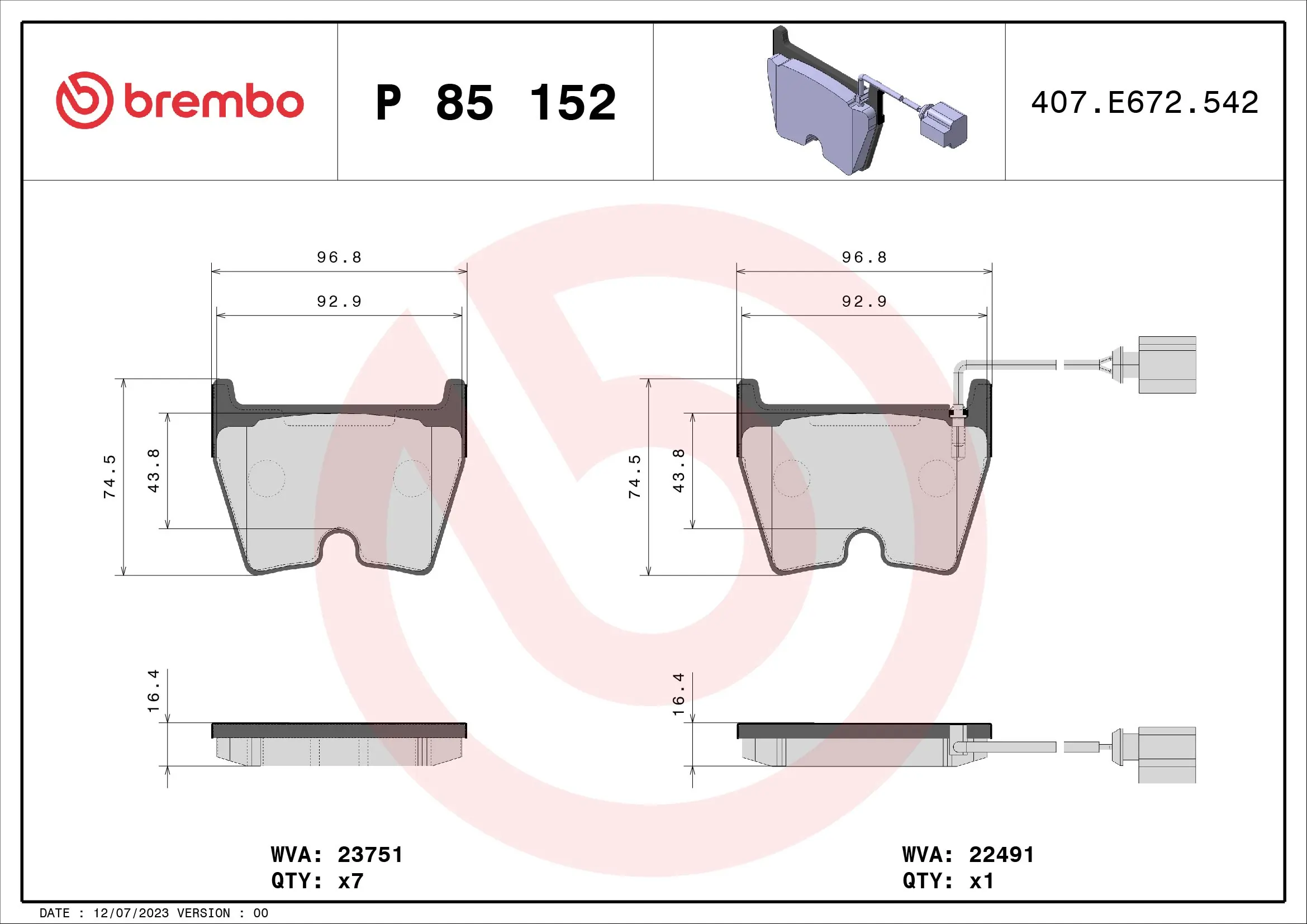 Brake Pad Set, disc brake