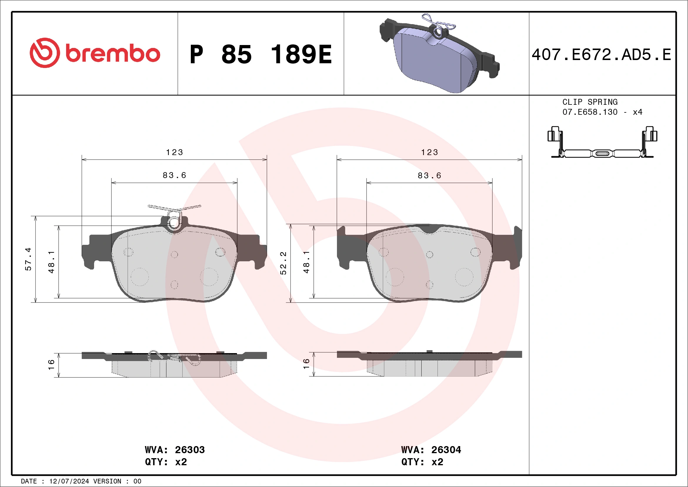 Brake Pad Set, disc brake
