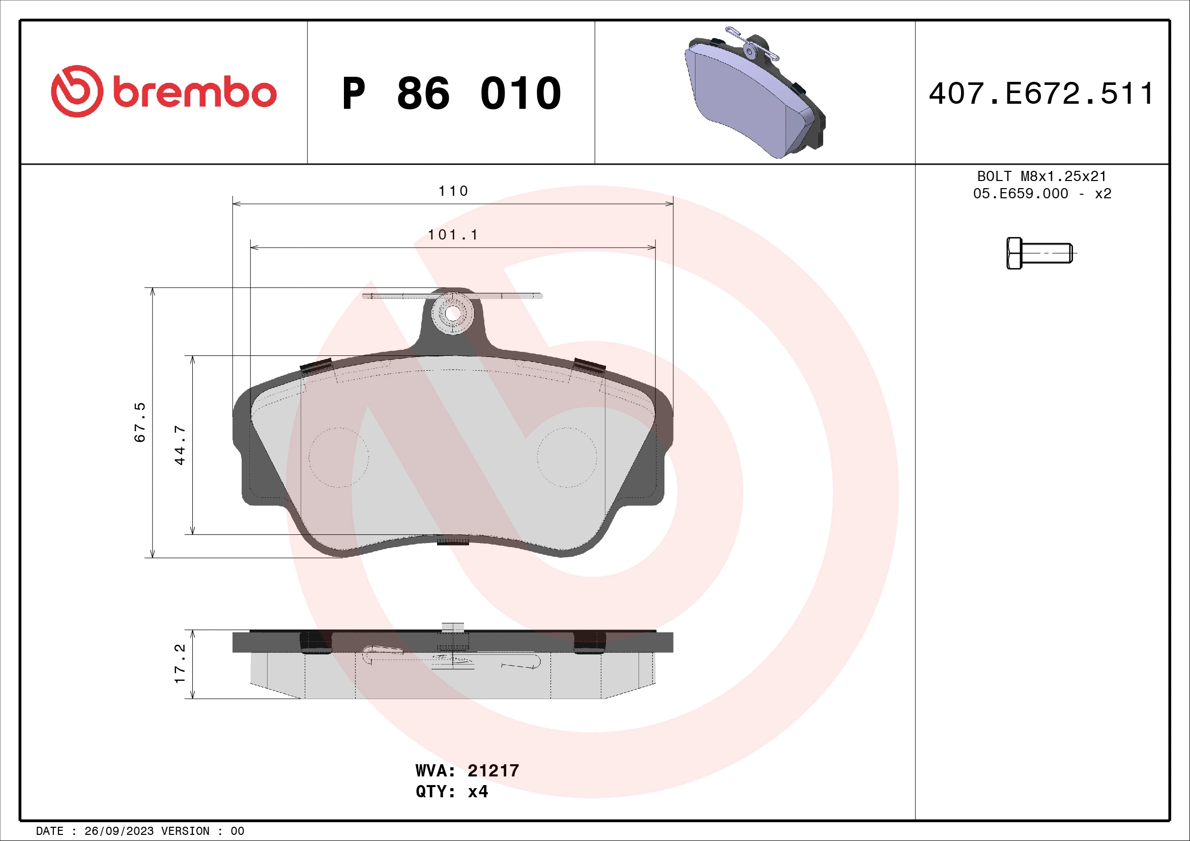Brake Pad Set, disc brake