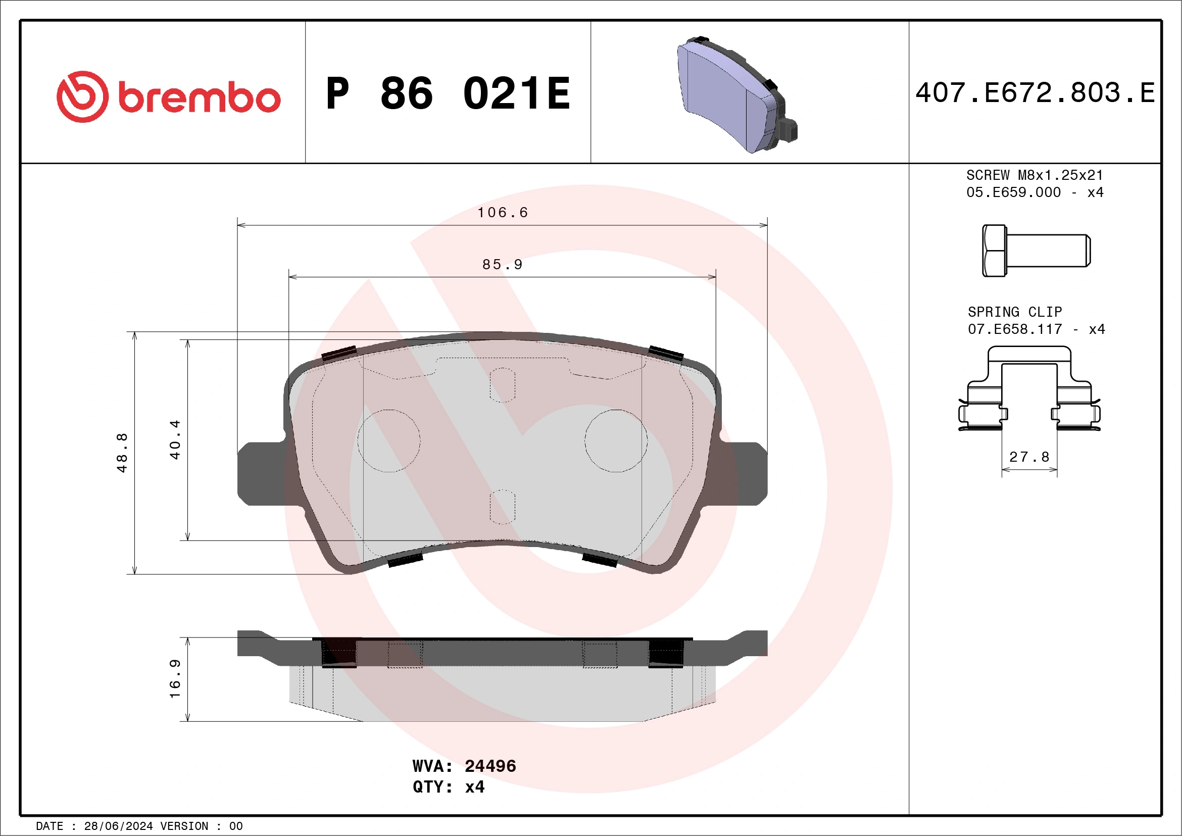 Brake Pad Set, disc brake