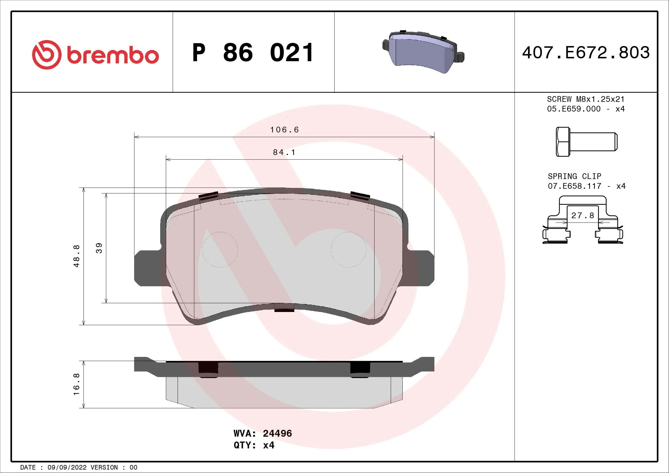 Brake Pad Set, disc brake
