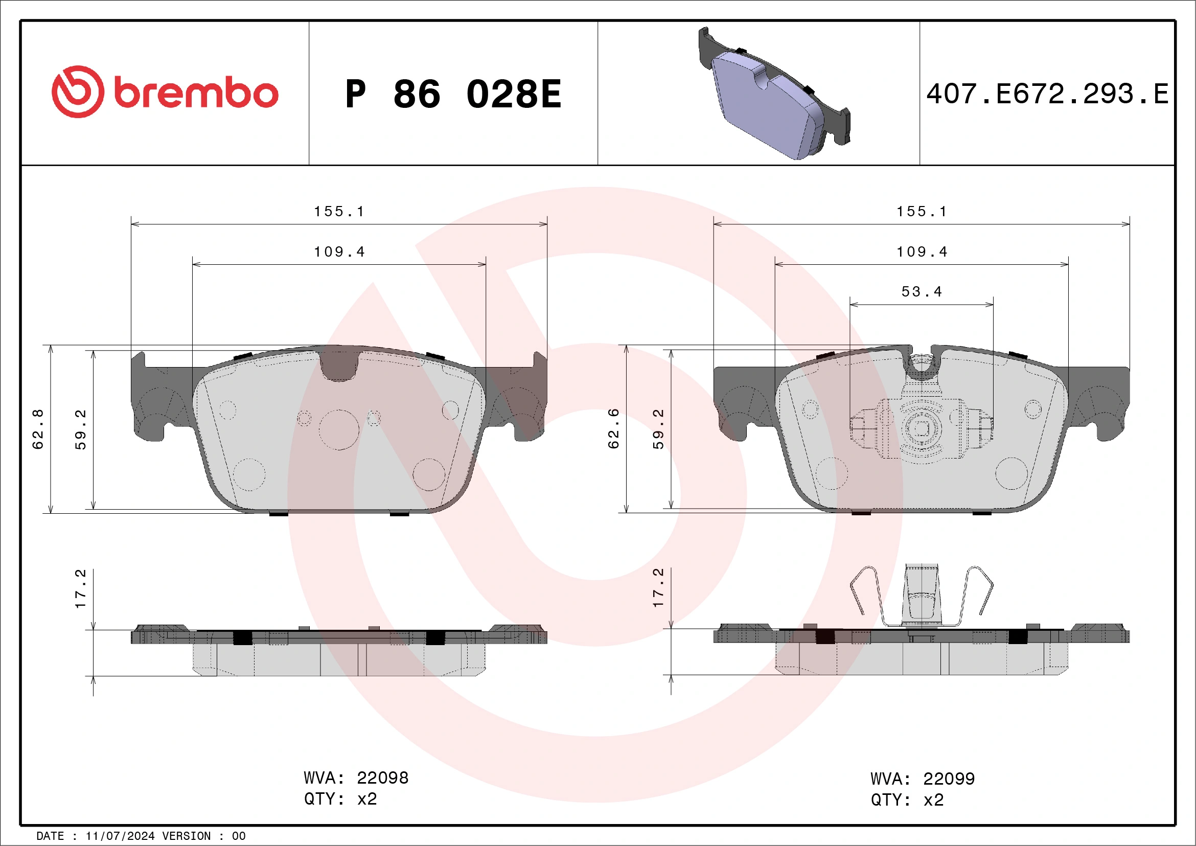 Brake Pad Set, disc brake