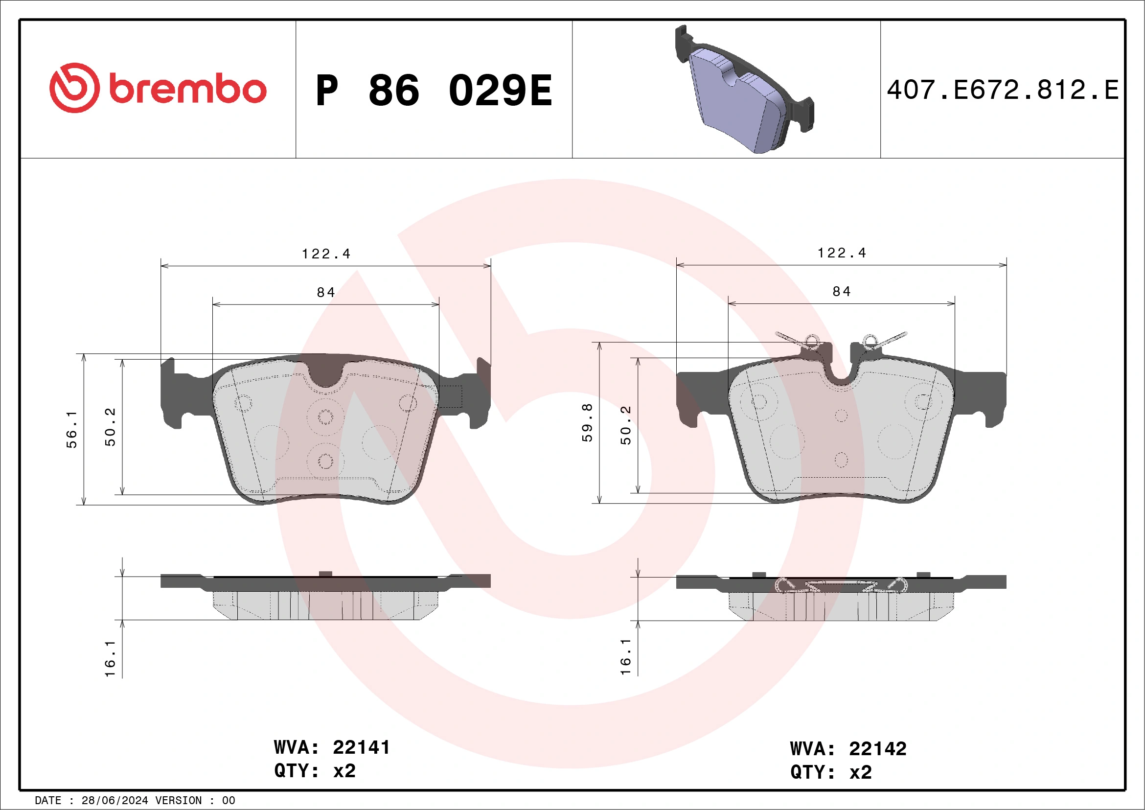Brake Pad Set, disc brake