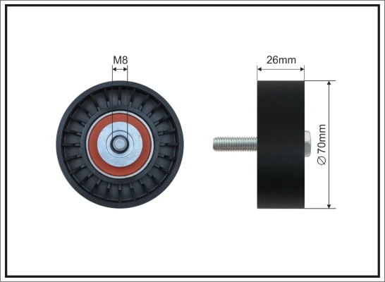 Deflection/Guide Pulley, V-ribbed belt