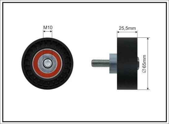 Deflection/Guide Pulley, V-ribbed belt